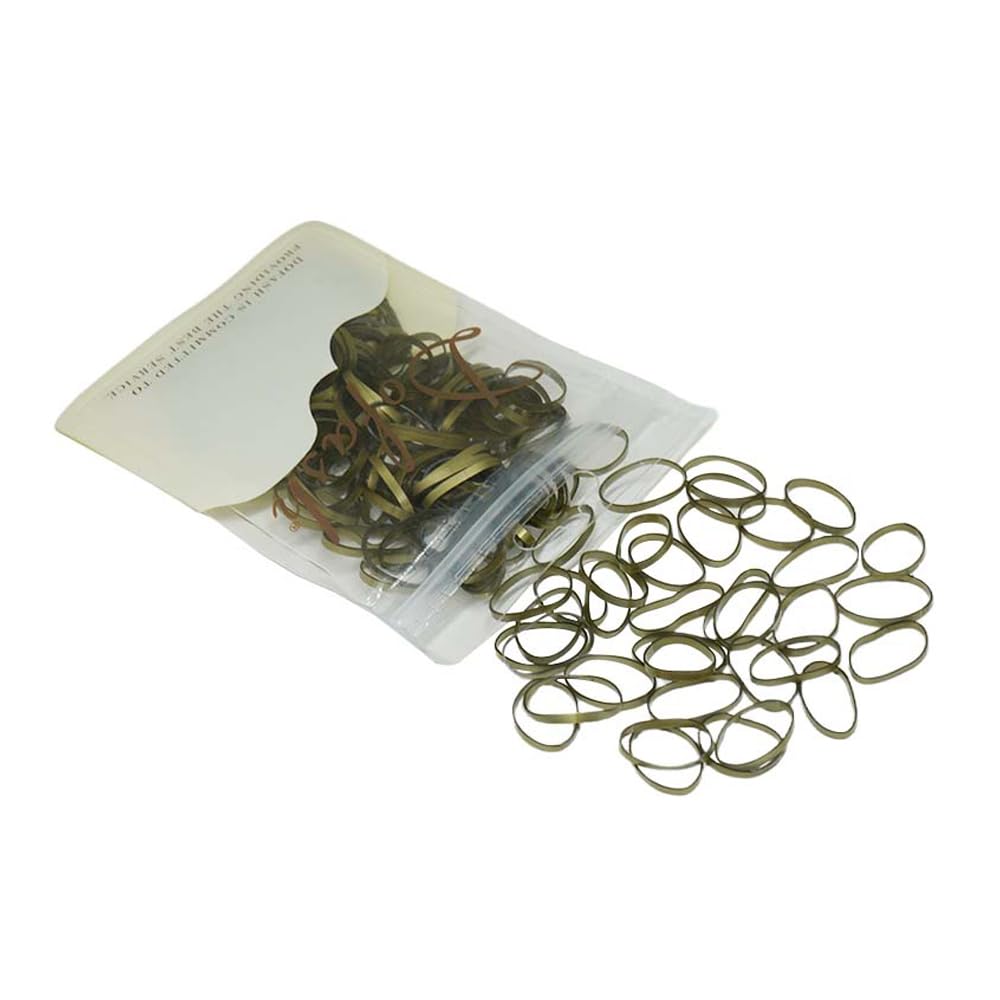 Dofash 2 * 50MM No Damage Small Elastic Hair Ties Rubber Bands for Women - 200pcs (Blonde) | Gentle Hair Accessories for Ponytails, Braids & Everyday Styling