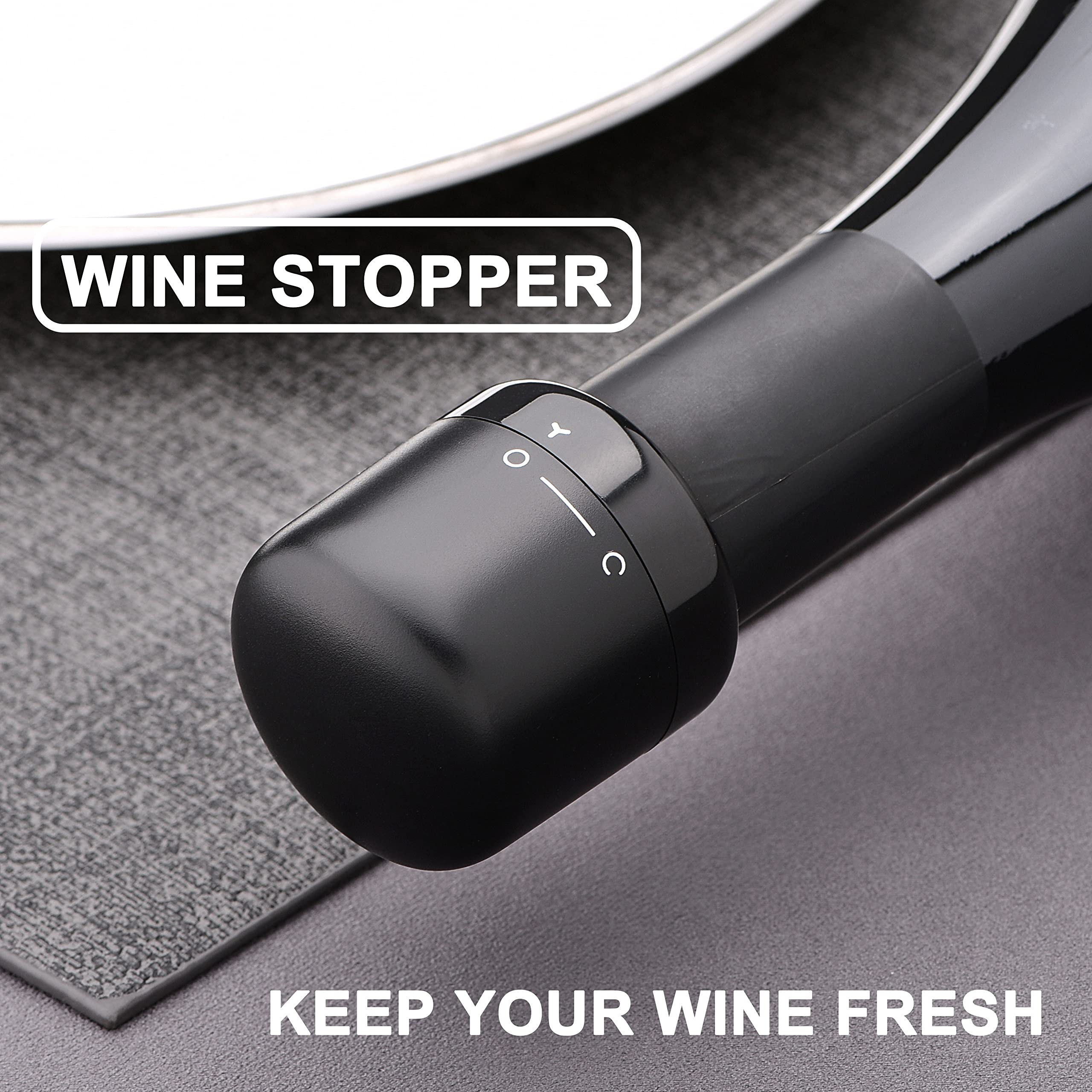 2 Pack Vacuum Wine Stoppers with Pump - Leak-Proof Wine Bottle Sealer for Red Wine, Champagne & Cava - Preserves Freshness with Real Vacuum Seal - Compact for Easy Storage - Perfect for Parties, Gifts & Home Bars