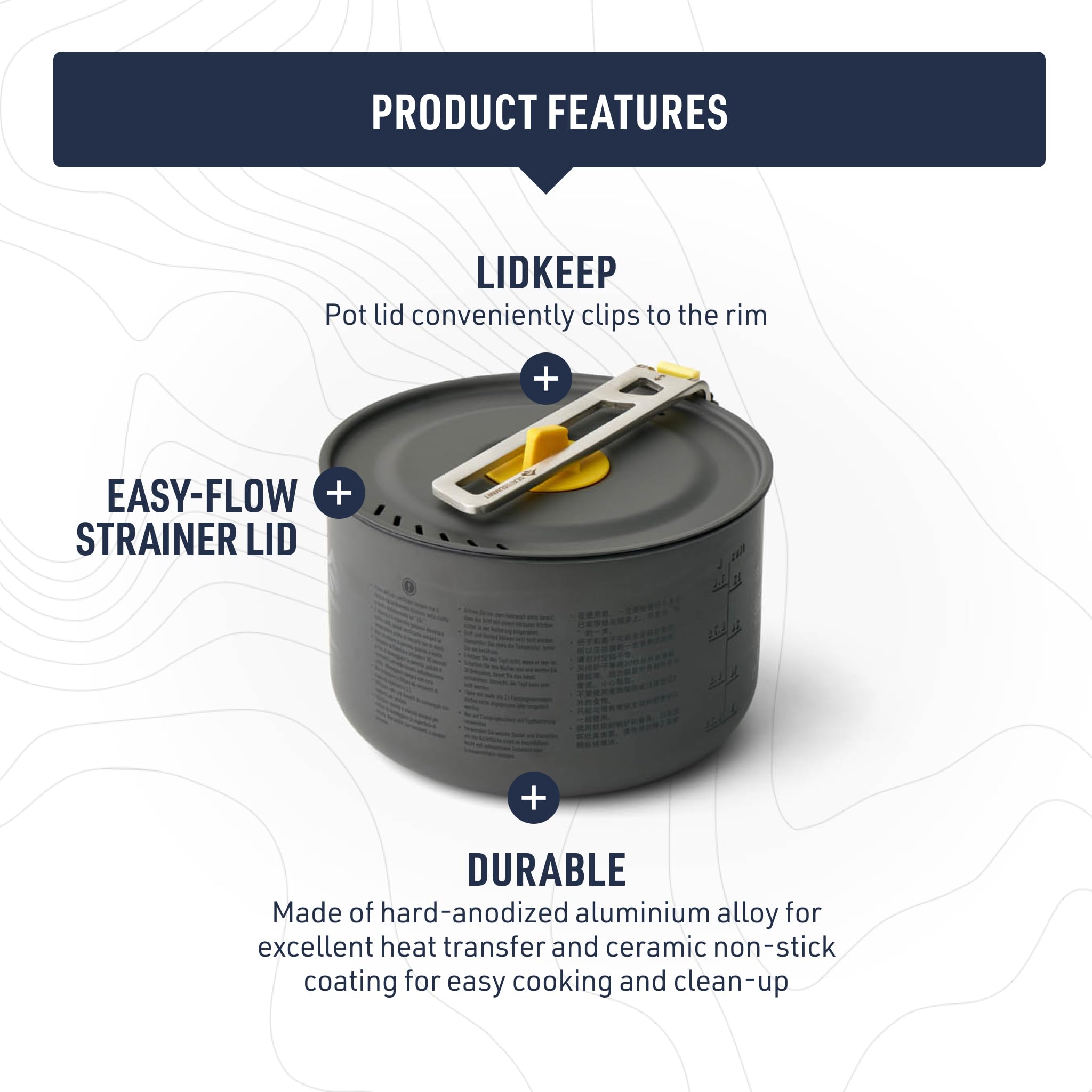 Sea to Summit Frontier Ultralight Camping Cook Pot - 750ml Lightweight Backpacking Pot with Lid - Perfect for Hiking, Camping & Outdoor Adventures