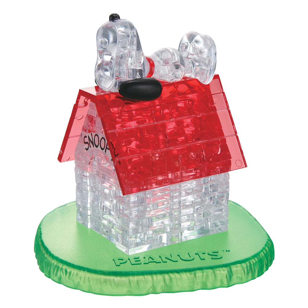 BePuzzled Peanuts Snoopy House 3D Crystal Puzzle - 50 Piece Brain Teaser for Adults & Kids | Fun Family Game Night Activity | Collectible Snoopy & Charlie Brown Gift