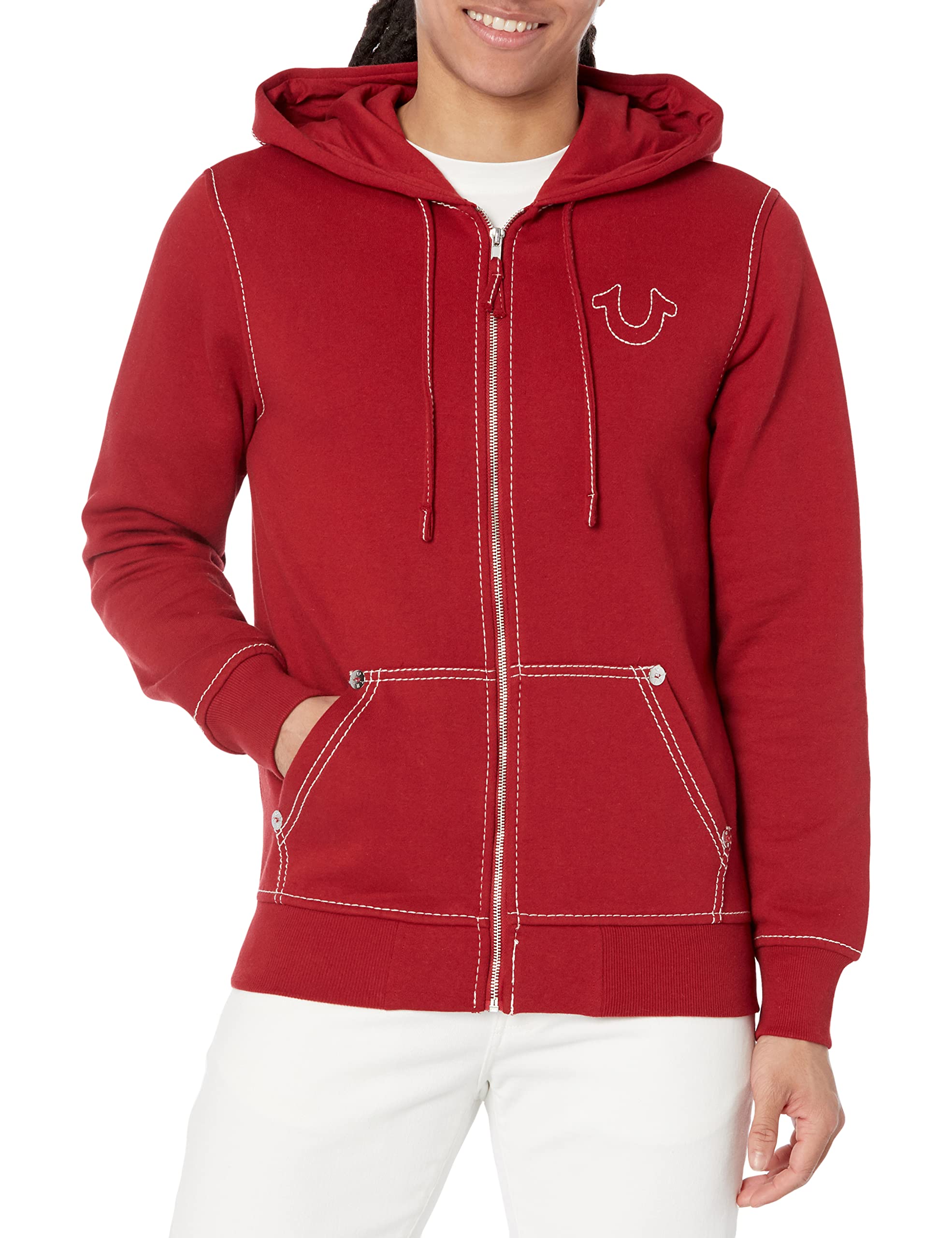 True Religion Men's Big T Zip Up Hoodie - Stylish Fleece Hooded Sweatshirt for Casual Wear & Street Fashion | Perfect for Everyday Outfits, Gym & Lounge