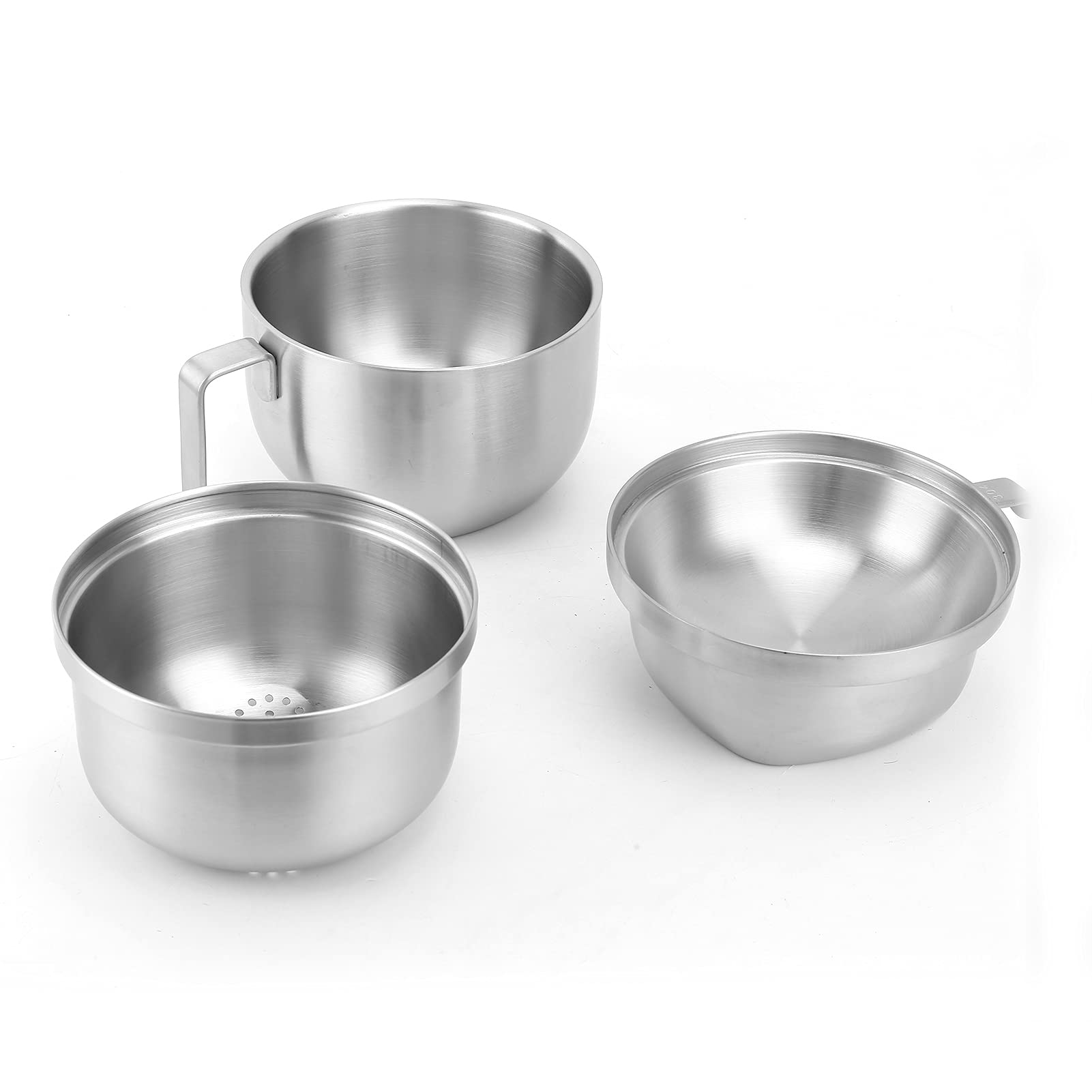 Yaogohua Double Layer Stainless Steel Noodle Bowl with Lid - Heat Resistant Soup Bowl for Ramen, Pho & Udon - Perfect for Home Kitchen, Restaurant & Camping Use