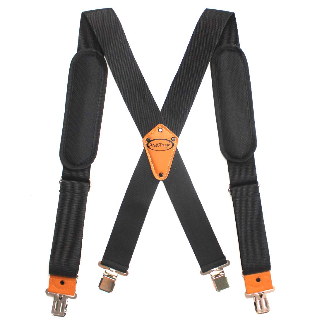 Heavy Duty Tool Belt Suspenders with Movable Shoulder Pads & Quick Clip - Compatible with CLC, Husky, DeWalt Tool Belts (Black) - Ideal for Construction, Carpentry, and DIY Projects
