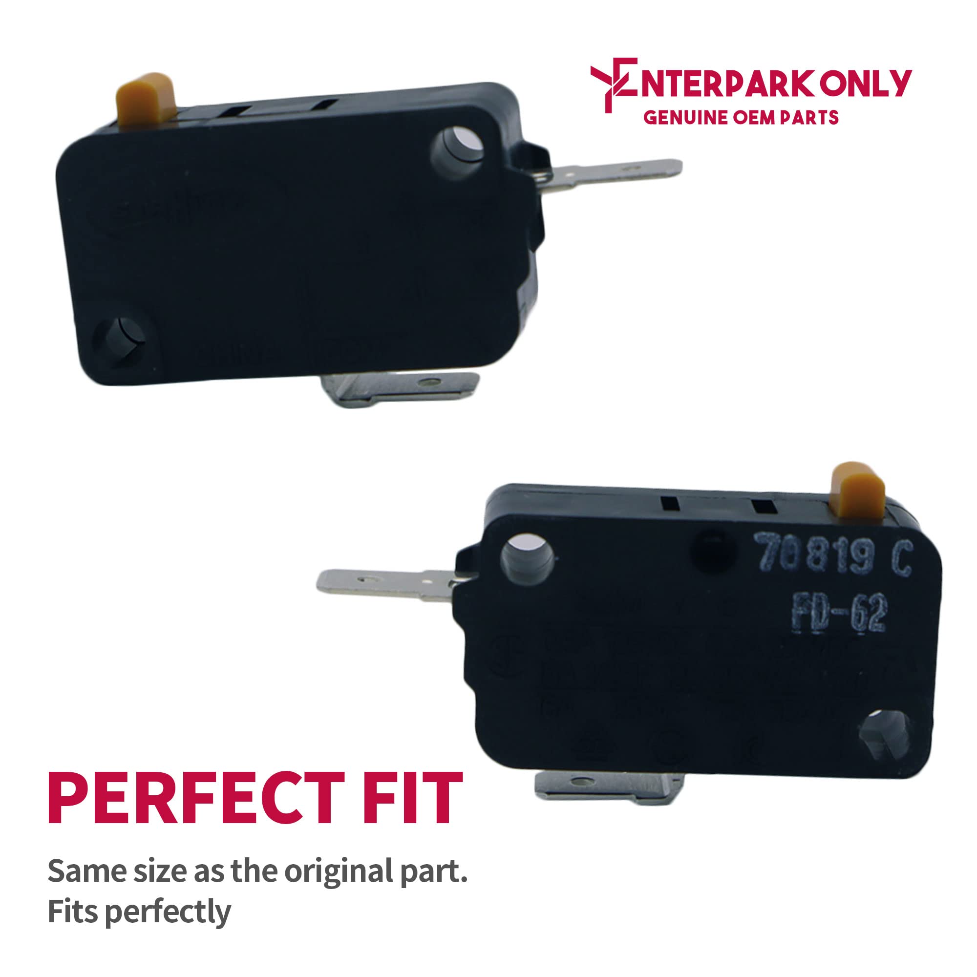 ENTERPARK 2 Pack GE SZM-V16-FD-62 Microwave Oven Micro Switch Replacement - Compatible with LG, GE, Starion Microwaves - Perfect for DIY Repair and Maintenance