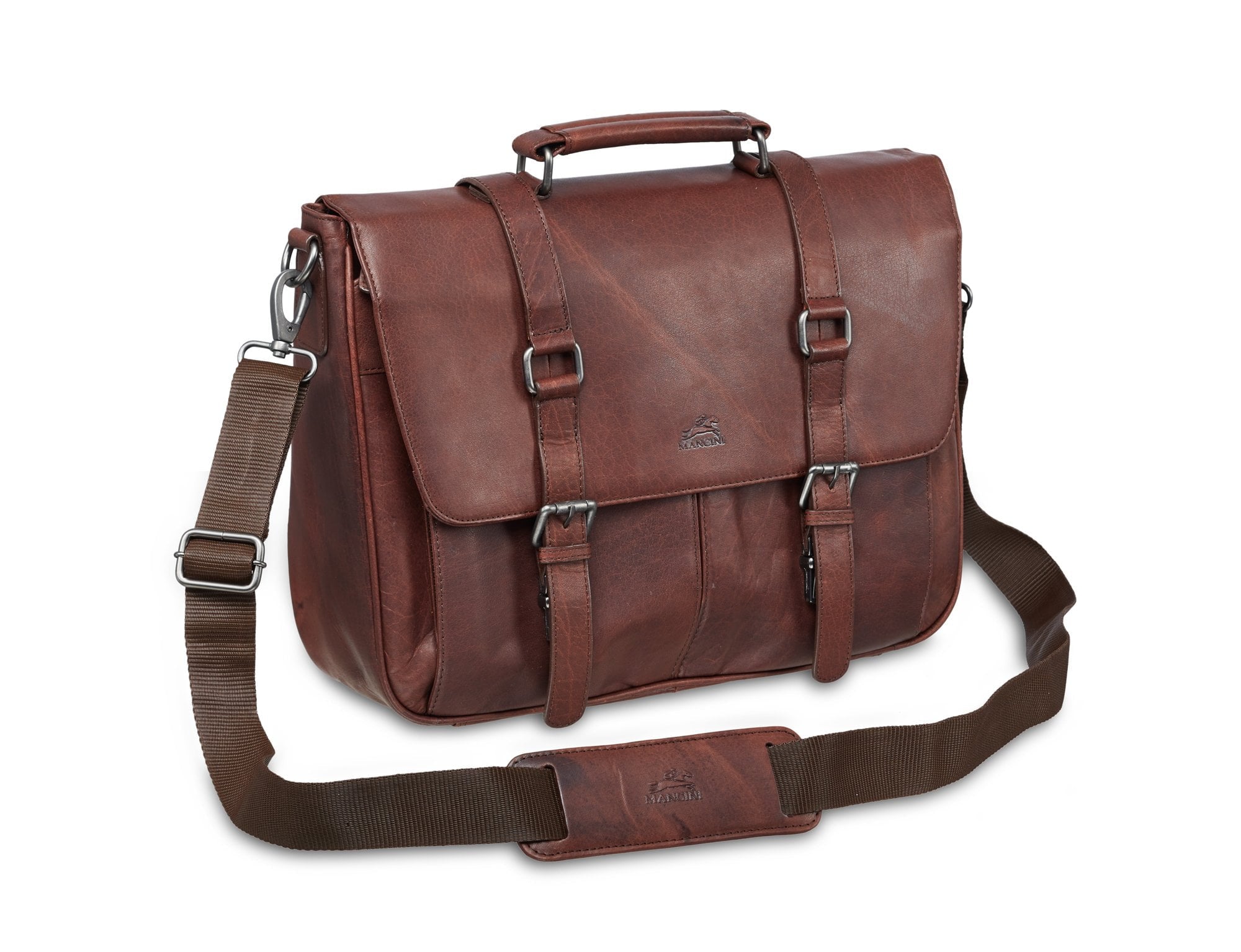 Mancini BUFFALO RFID Blocking Single Compartment 15 Inch Laptop Briefcase - Perfect for Business Travel, Office Work & Professional Meetings