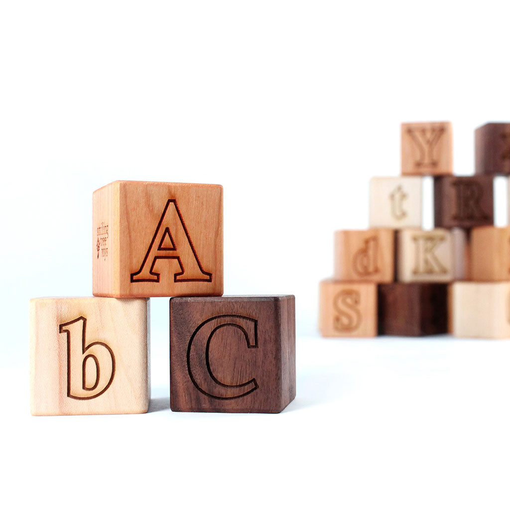 26 Piece Wooden Alphabet Blocks Set - ABC Learning Toys for Toddlers - Perfect for Preschool Education, Early Childhood Development & Fun Playtime Activities
