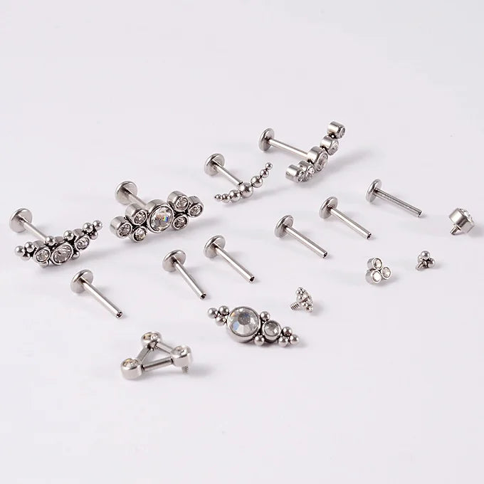16G Titanium Flat Back Lip Studs for Piercing | DL045 | Hypoallergenic Body Jewelry for Sensitive Skin | Perfect for Everyday Wear and Special Occasions
