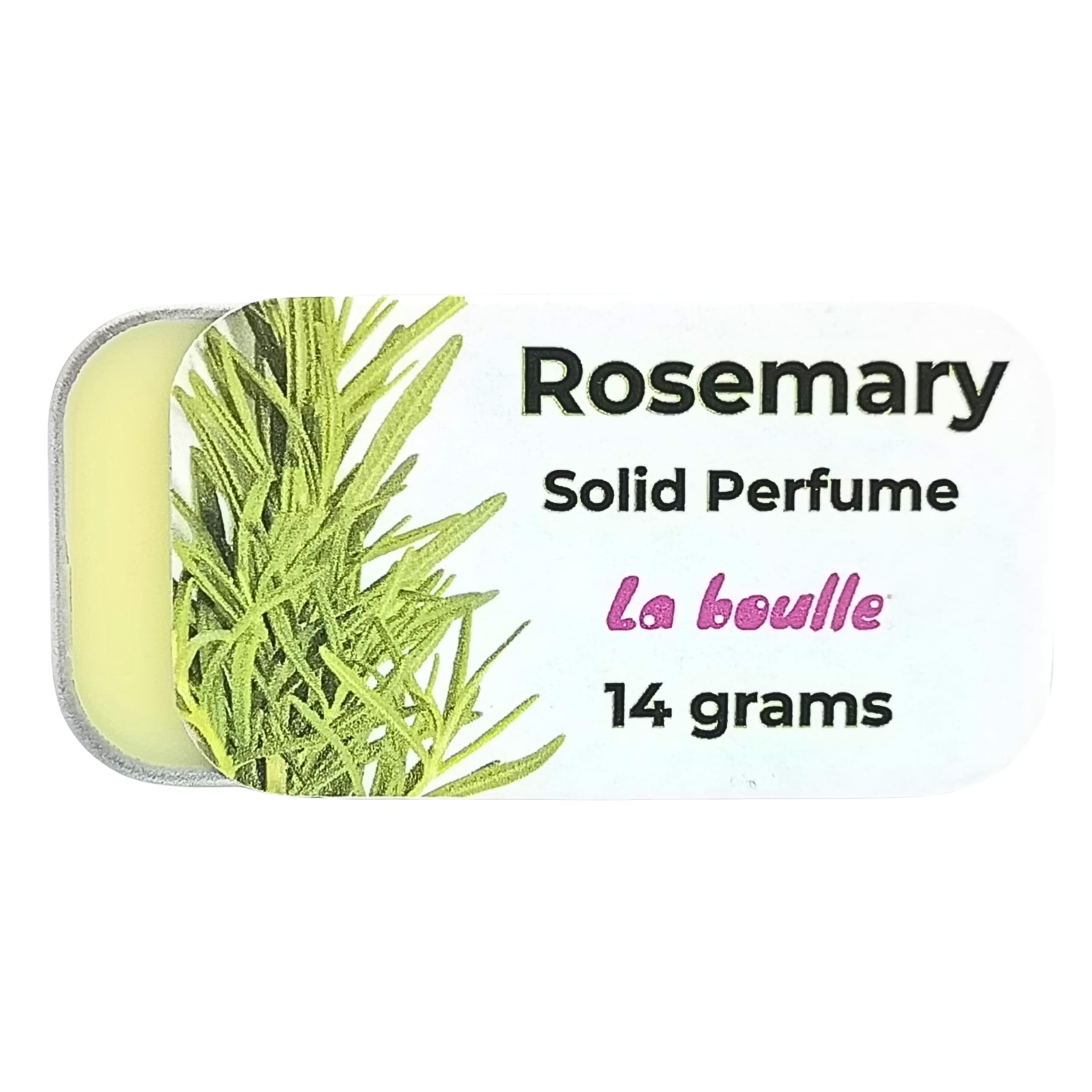 Rosemary Solid Natural Perfume Balm for Sensitive Skin | Handmade Vegan Cosmetics | UK Made | Long-Lasting Fragrance for Travel, Yoga & Daily Wear