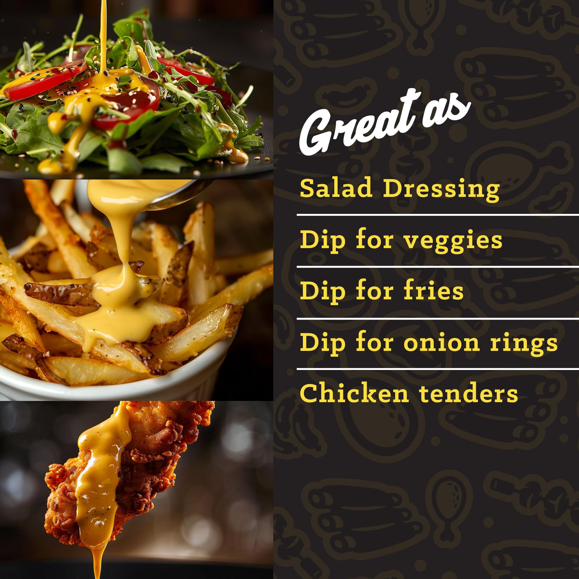 Chicken Lou's® Honey Mustard Dressing - 16 fl oz | Creamy, Mild & Sweet All-Natural Salad Dressing, Marinade & Dip | Gluten Free, Vegetarian, No High Fructose Corn Syrup | Perfect for BBQ, Chicken, Pork, Beef, Vegetables & Fish | Family Recipe for Salads, Sandwiches & Grilling
