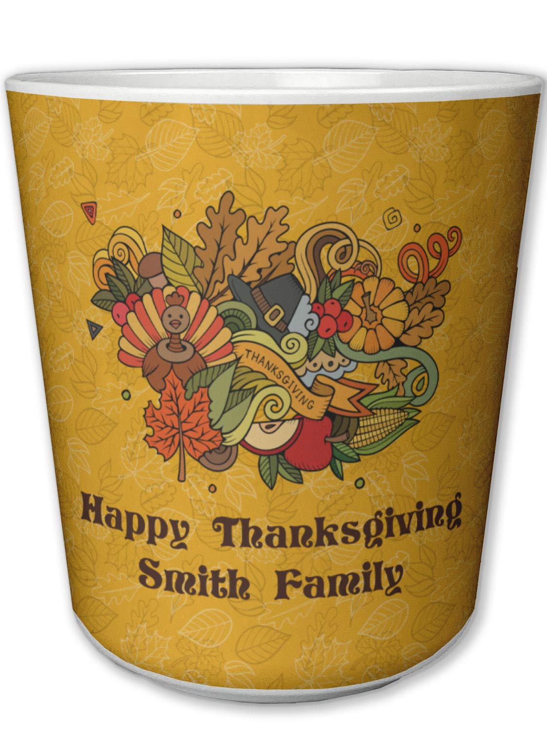 Personalized Happy Thanksgiving Plastic Tumbler 6oz - Custom Name Holiday Cup for Parties, Office Celebrations & Family Gatherings