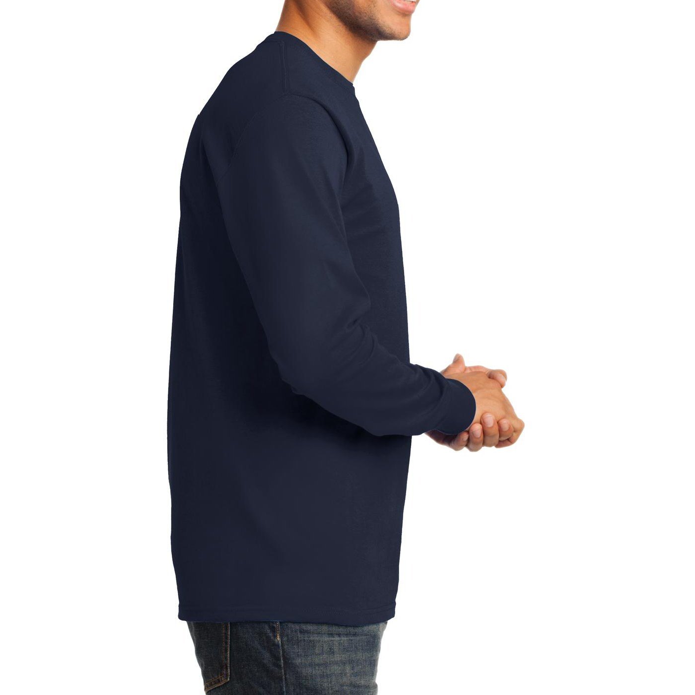 Men's Long Sleeve Essential T-Shirt - Comfortable Cotton Crewneck Top for Casual Wear, Layering & Everyday Outfits