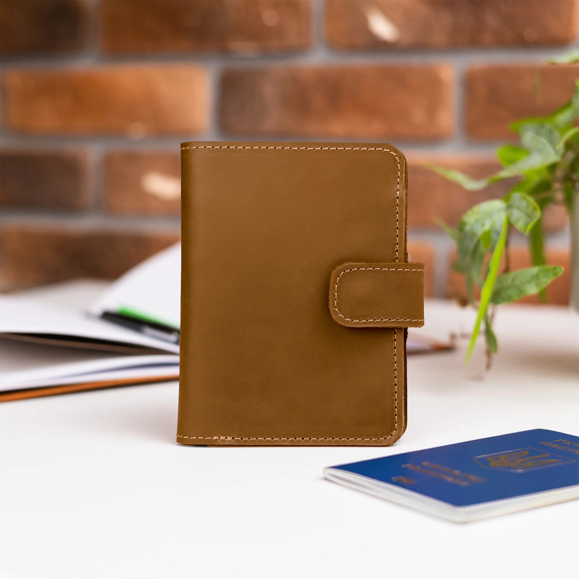 Genuine Leather Passport Holder Wallet - RFID Blocking Travel Organizer for Men & Women - Perfect for Airports, Business Trips, and International Travel