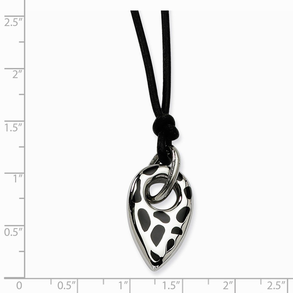 Premium 2 Inch Solid Stainless Steel Black Resin Pendant Necklace - Elegant Extended Chain for Women, Perfect for Parties, Weddings & Everyday Wear