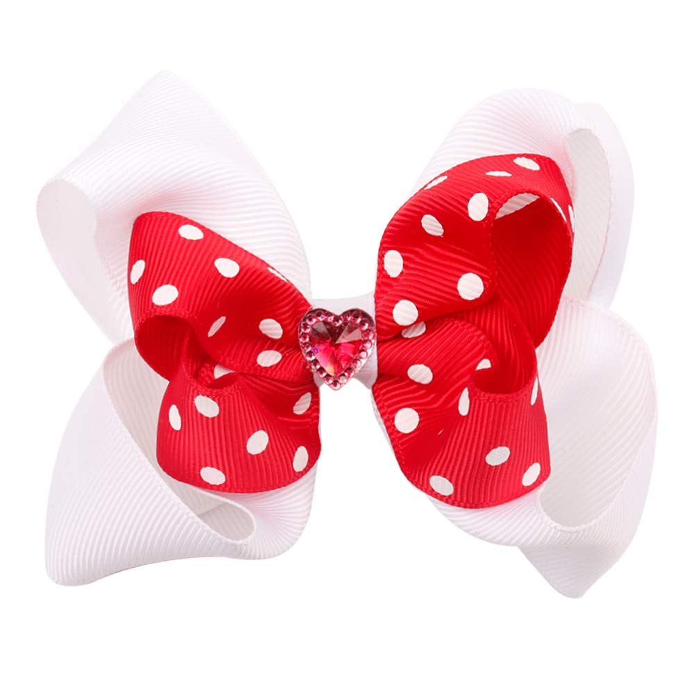 Valentine's Day Hair Hoop Headband with Bow - Cute Baby Girls Hair Clips & Accessories Set (JHV13) - Perfect for Valentine's Gifts, Birthday Parties & Photo Shoots