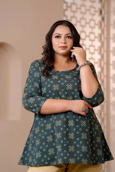 Stylish Plus Size Short Kurti Tunic for Women - Comfortable & Trendy Casual Wear for Office, Parties & Everyday Outfits