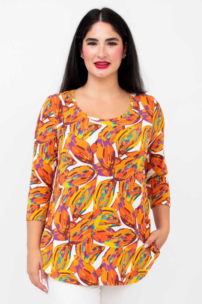 Jazz 3/4 Sleeve Top for Women - Soft Bamboo Fabric - Koko Style - Perfect for Yoga, Casual Wear & Summer Outfits