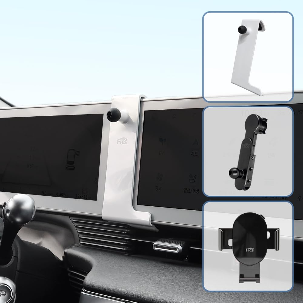 FICS Universal Car Phone Holder Mount for Hyundai IONIQ5 - Adjustable Dashboard & Air Vent Cell Phone Stand with Accessories - Perfect for GPS Navigation, Hands-Free Calling & Road Trips
