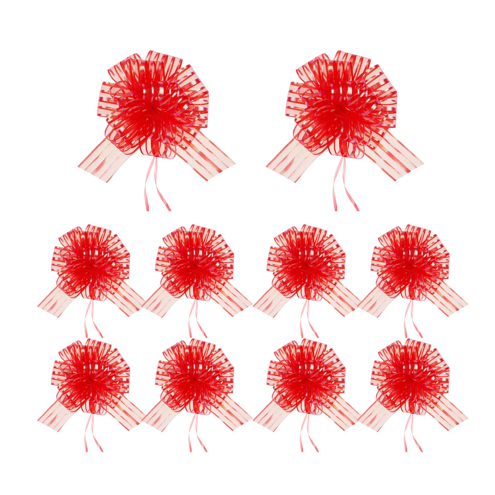 10pcs Large Red Gift Wrapping Bows - Perfect for Birthday Presents, Car Decorations, Flower Arrangements & Party Decor | Premium Pull Bows for Gift Baskets & Special Occasions