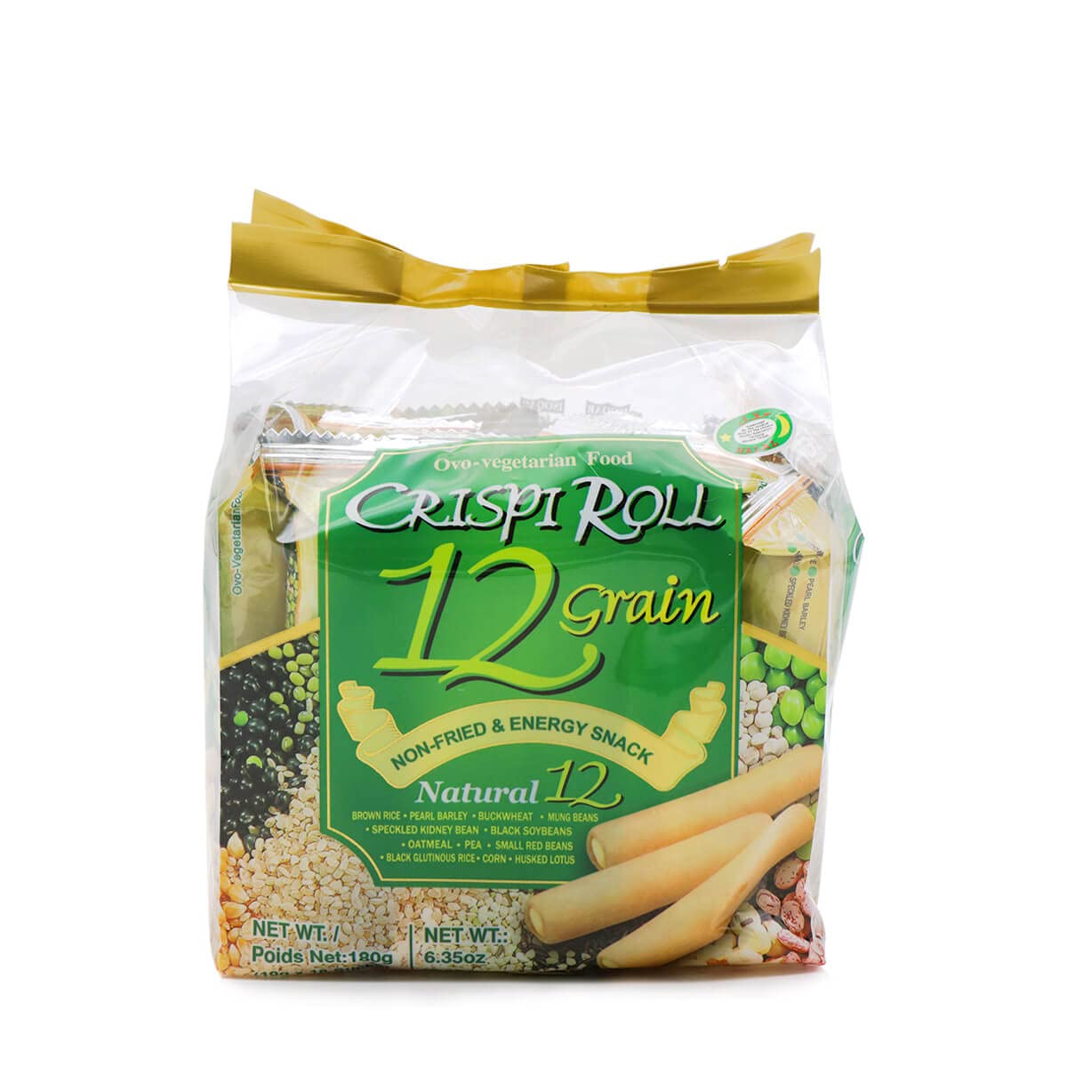 Ovo-Vegetarian 12 Grain Crispi Non-Fried Rolls - 18 Rolls per Pack | Healthy Snack for Breakfast, Lunch & On-the-Go Meals