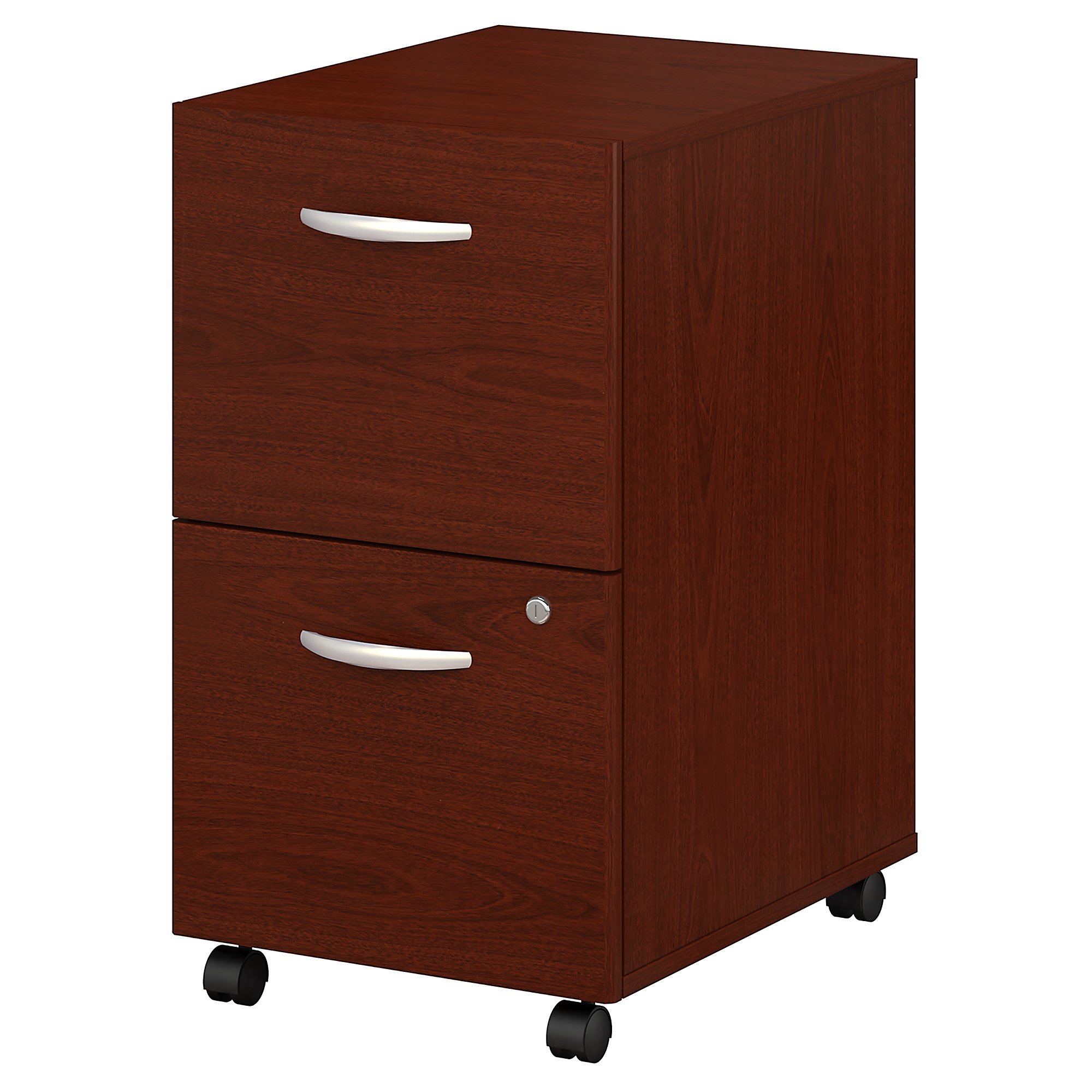 Bush Business Furniture Series C 2-Drawer Mobile File Cabinet in Mahogany - Office Storage Solution for Files, Documents & Supplies | Home & Office Organization