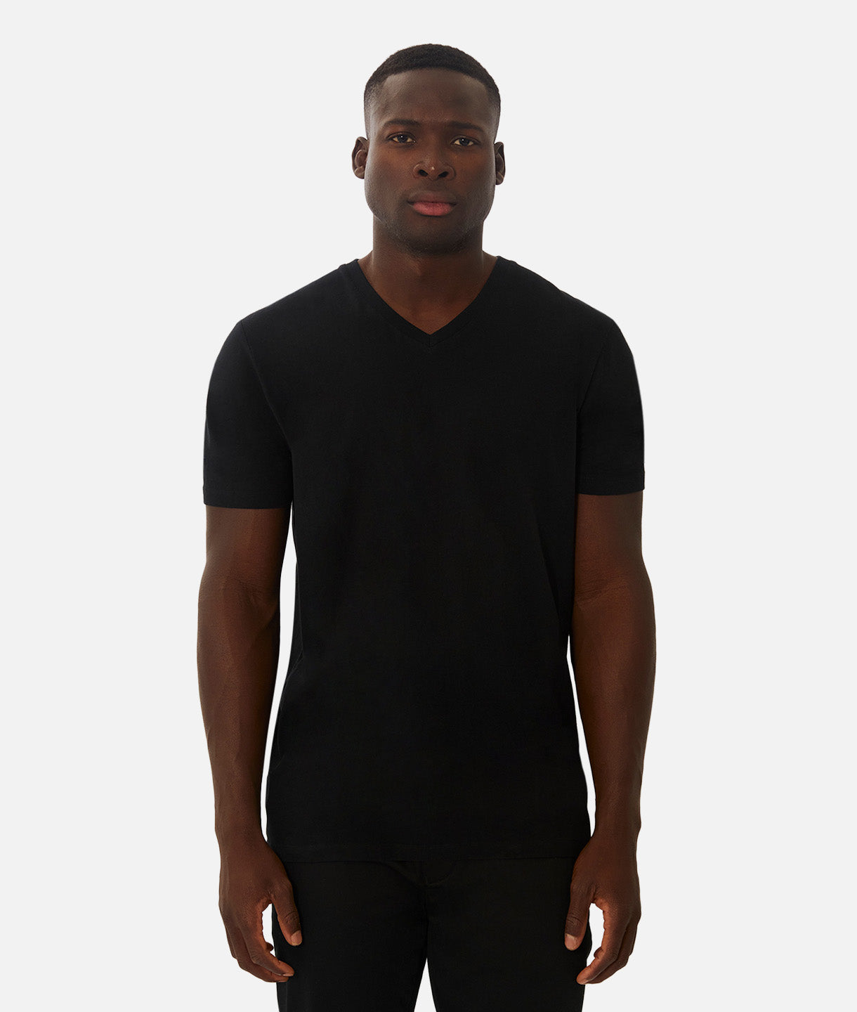 Premium Basic V-Neck T-Shirt for Men - Soft Cotton Black Tee - Casual Wear, Layering & Everyday Comfort
