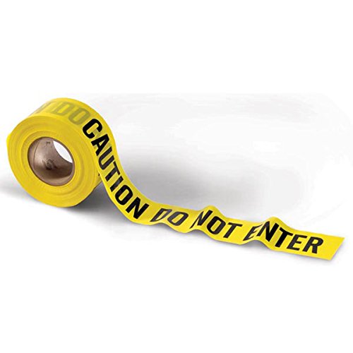 Presco Barricade Tape - 2.5 Mil Thick Caution Do Not Enter Yellow Safety Tape (10 Rolls per Pack) - Ideal for Construction Sites, Crime Scenes & Hazardous Area Marking