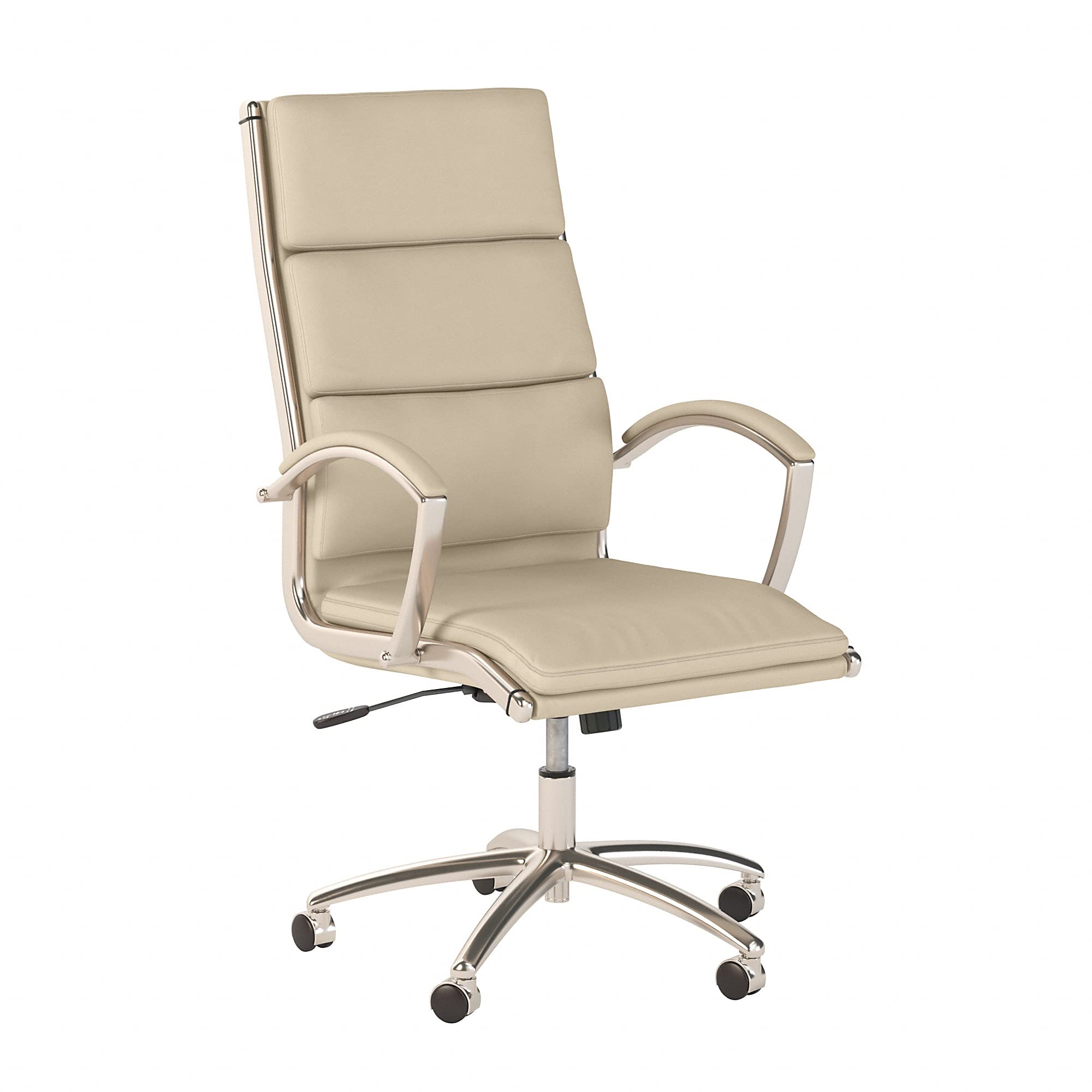 Bush Business Furniture Studio C High Back Leather Executive Office Chair - Antique White - Ergonomic Support for Long Work Hours - Perfect for Home Office, Corporate Workspace & Conference Rooms