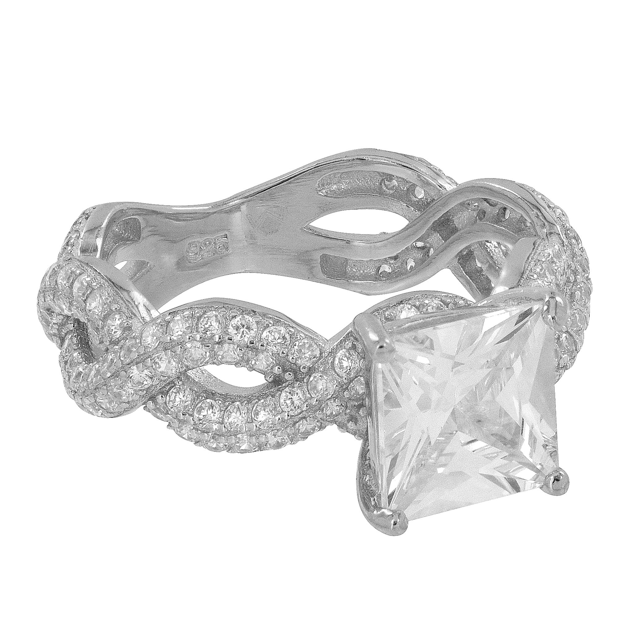 1.5 Carat Princess Cut Square Engagement Ring - Infinity Band Style for Wedding & Proposal - Perfect for Brides, Anniversaries & Romantic Occasions