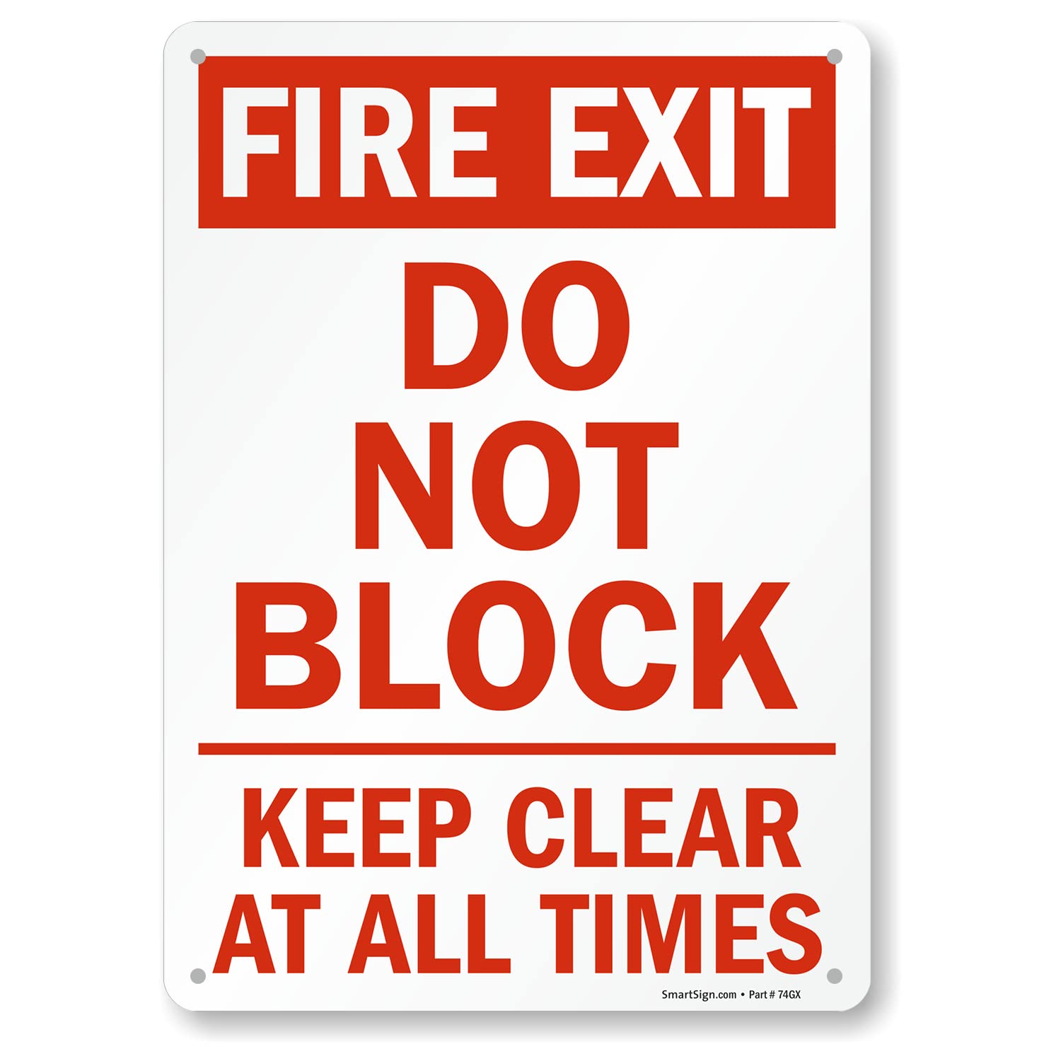 Fire Exit Sign - 10x14 Inch Plastic for Safety & Compliance