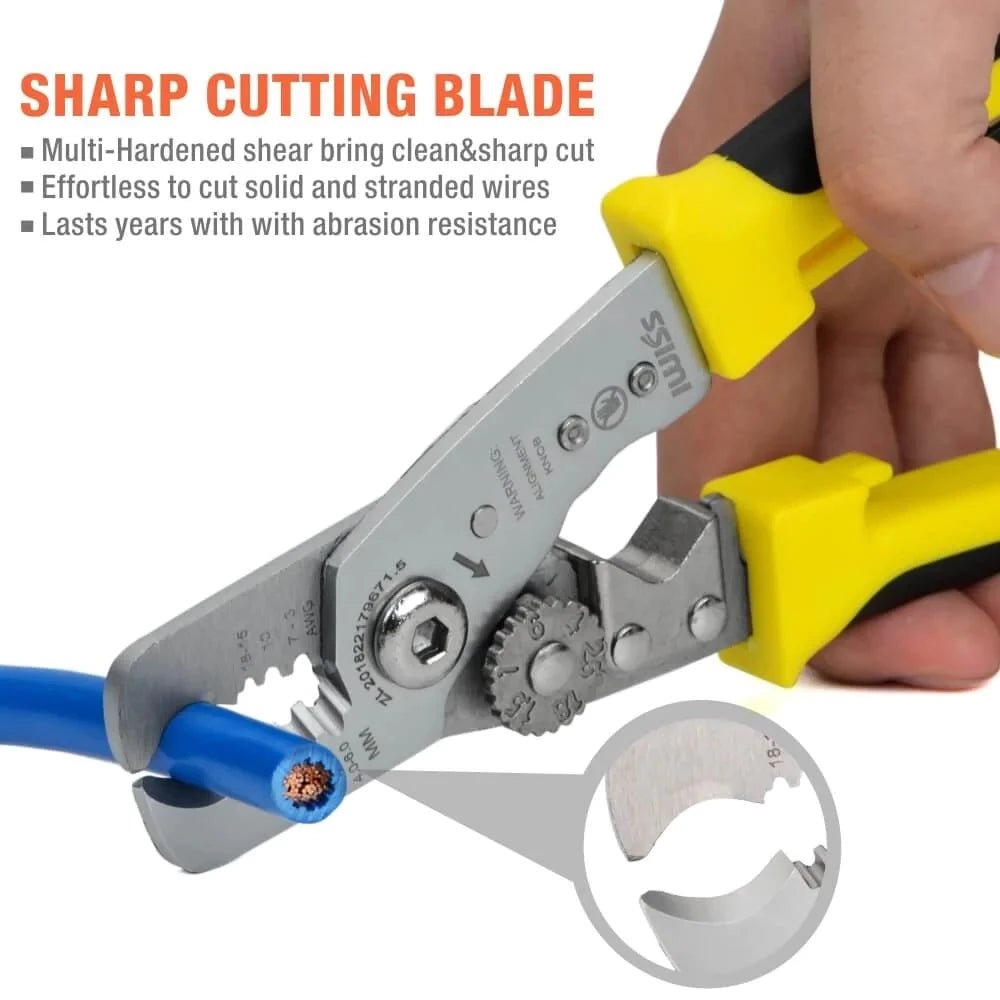 IWS 085 One-Handed Multi-Tool - AWG18 3-in-1 Wire Stripper & Cutter for 1-6mm² Wires | Perfect for Electricians, DIY Projects & Home Repairs