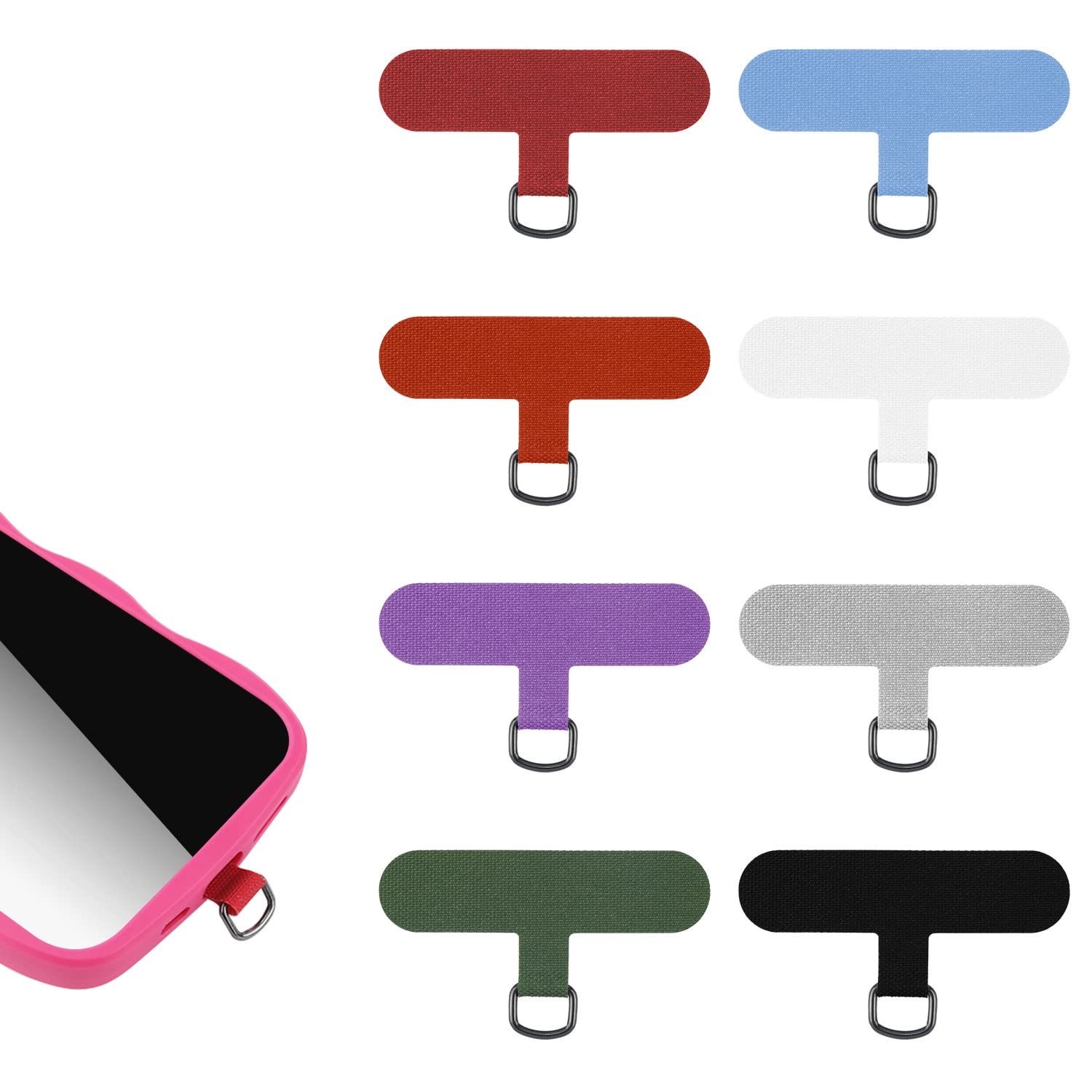 8-Piece Heavy Duty Crossbody Phone Lanyard - Secure Tether Tab Strap for Most Smartphones (Multicolored) - Perfect for Hiking, Travel, and Outdoor Activities