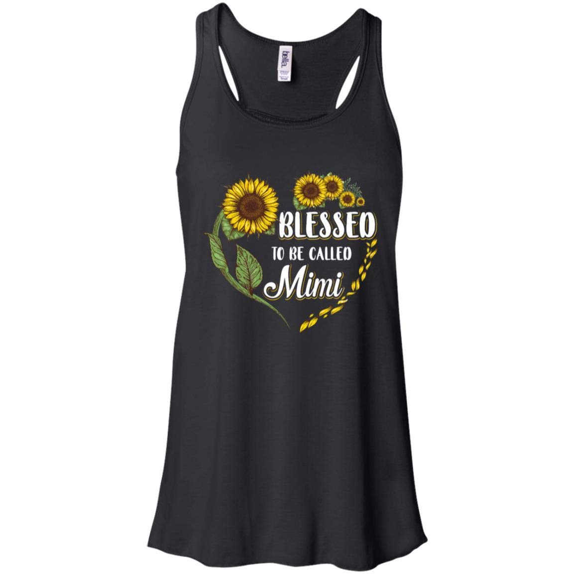 Blessed to Be Called Mimi Sunflower Women's Flowy Racerback Tank Top - Cute Summer Casual Shirt for Beach, Church & Family Gatherings