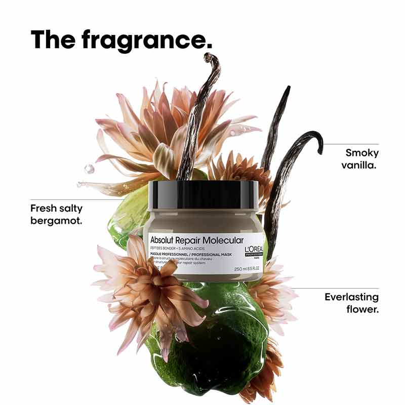 L'Oréal Professionnel Absolut Repair Molecular Rinse Off Hair Mask - Deep Conditioning Treatment for Damaged Hair - Salon Quality Hair Care at Home - Perfect for Dry, Brittle & Color-Treated Hair