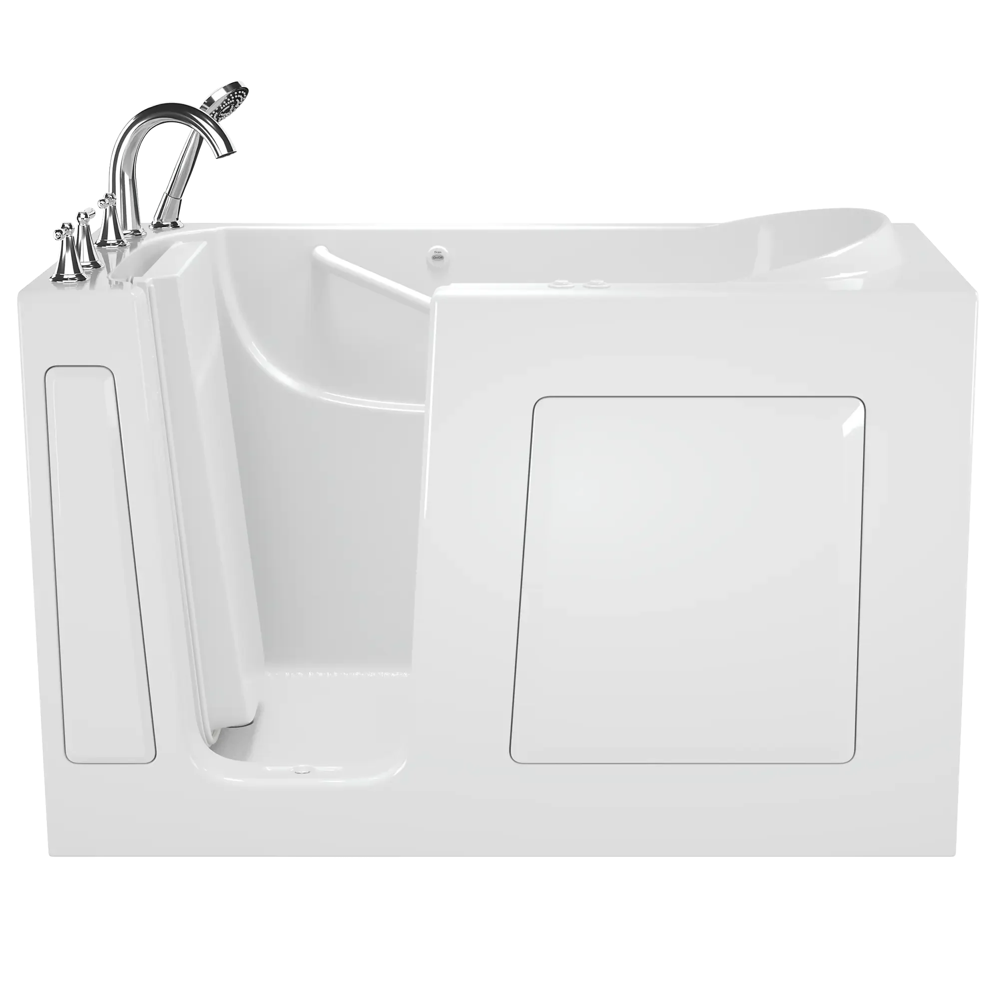 30 x 60 Inch Gelcoat Walk-in Bathtub with Air Spa & Whirlpool Systems - Left Hand Drain & Faucet - Ideal for Elderly & Mobility Limited Users