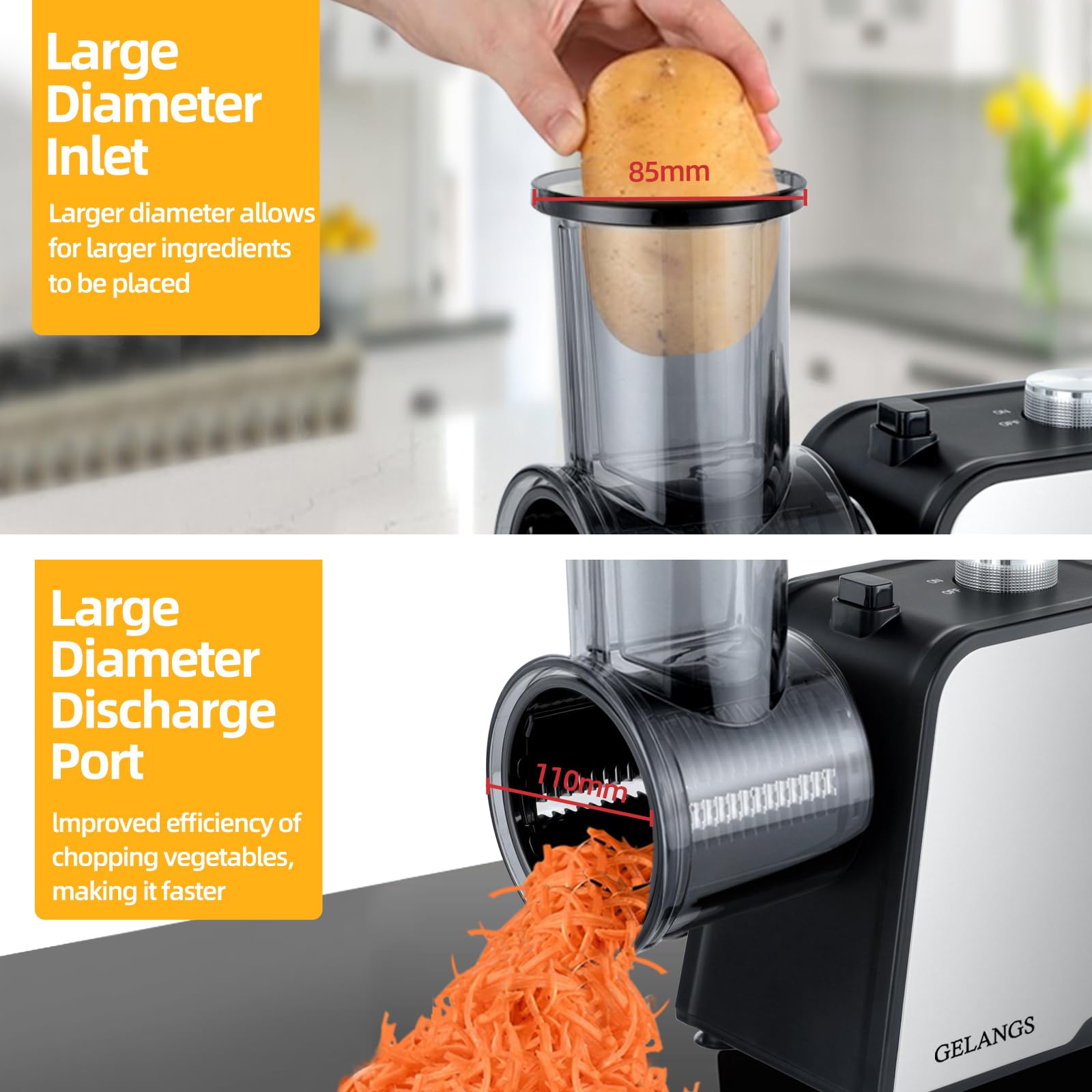 5-in-1 Electric Vegetable Slicer & Cheese Grater - 300W Powerful Salad Shooter with One-Touch Control - Multi-Functional Kitchen Appliance for Vegetables, Cheese & Nuts - Perfect for Meal Prep, Salad Making & Party Snacks