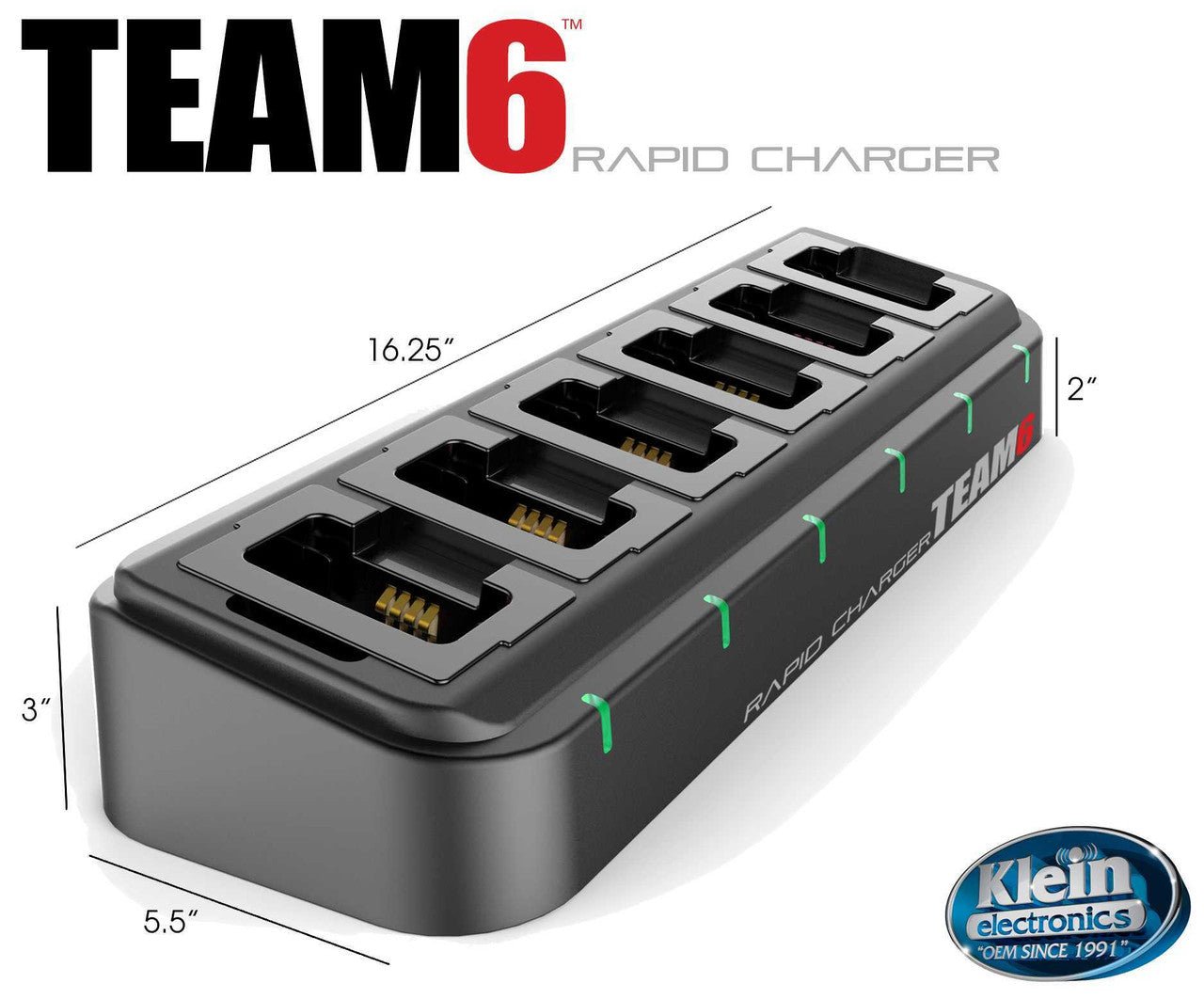 TEAM6 Multi USB Charger - 6 Port Fast Charging Station for iPhone, Android, iPad - Perfect for Home, Office, Travel & Family Use