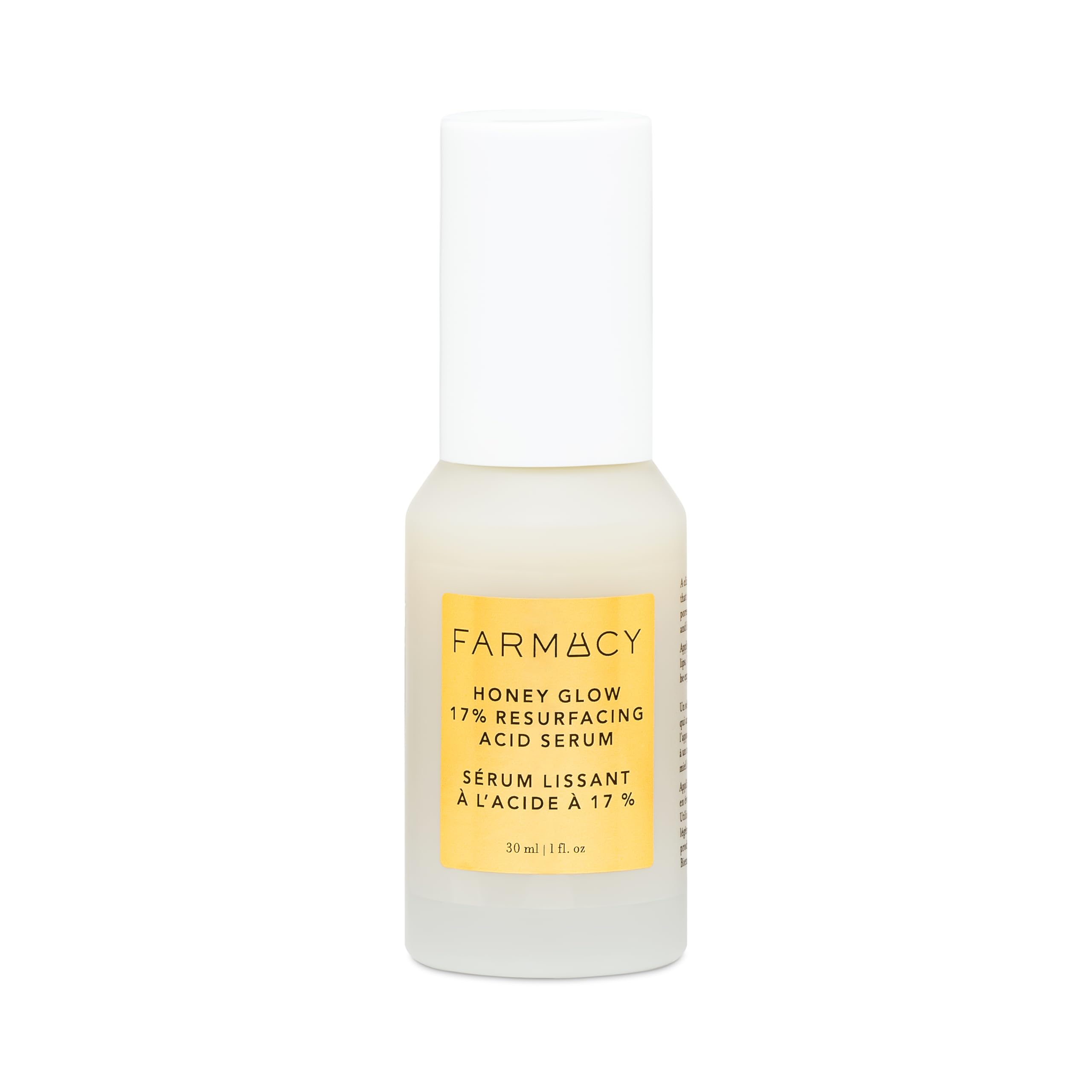 Farmacy Honey Glow 17% AHA BHA Exfoliating Serum with Salicylic Acid - Pore Minimizing & Skin Resurfacing Treatment - Hydrating Face Serum for Smooth Texture & Radiant Glow (30ml) - Perfect for Nighttime Skincare Routine & Pre-Makeup Prep