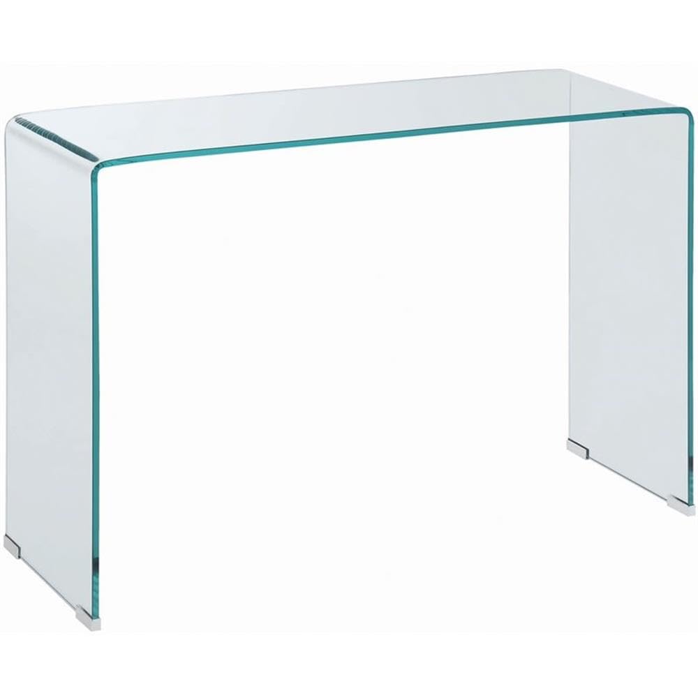 Modern Clear Glass Rectangular Sofa Table - Stylish & Durable Living Room Console for Small Spaces, Entryway, or Behind Couch Decor