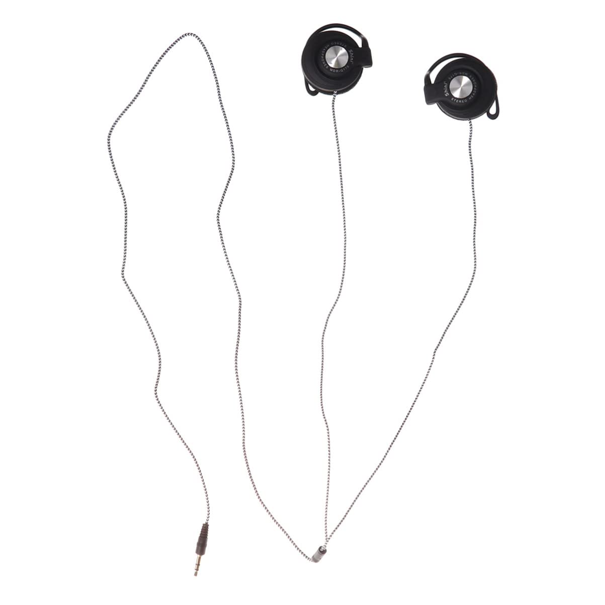 Mikikit Wired Workout Earphones with Ear Hook - Stereo Sound Headphones for Running, Gym & Sports - Secure Fit Over-Ear Headset (Black)