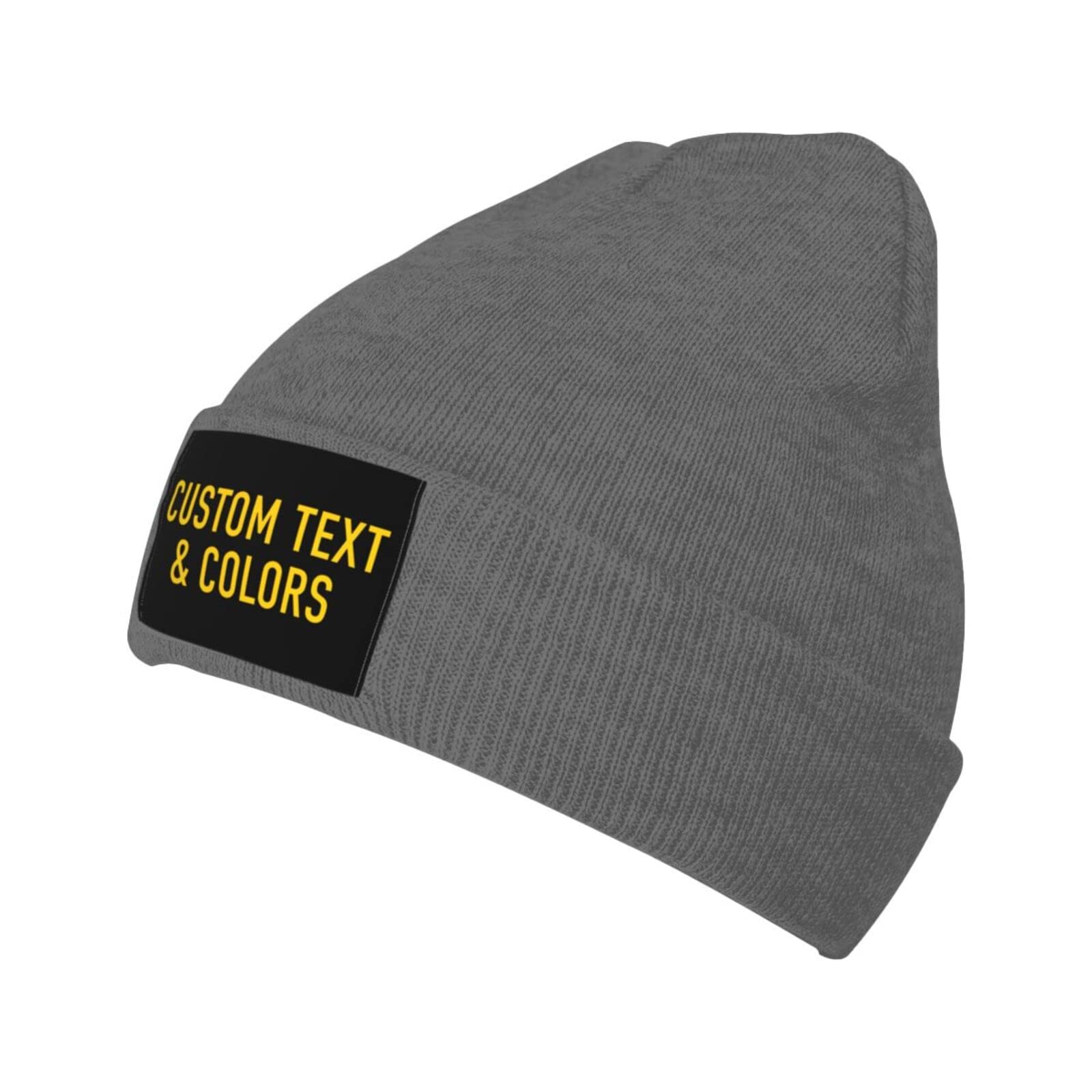 Custom Knit Beanies for Men & Women - Personalized Winter Hats with Text, Photo & Name Embroidery - Warm Fleece-Lined Beanie for Skiing, Snowboarding & Outdoor Activities