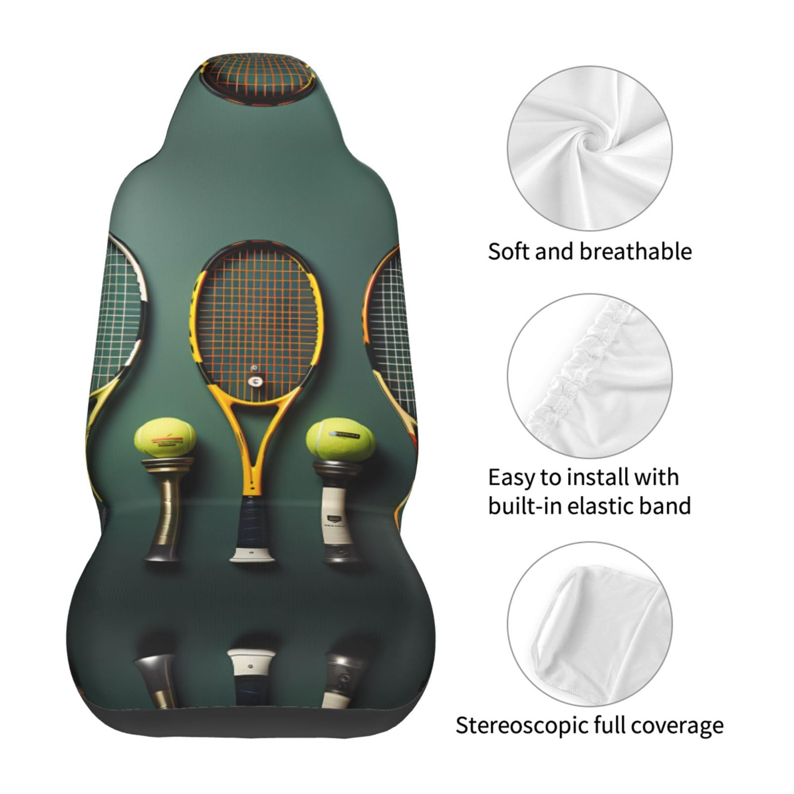 Elastic Durable Car Seat Covers for Tennis Balls and Rackets - Protect Your Car Seats with Comfortable Covers for Sports Enthusiasts and Daily Commuters