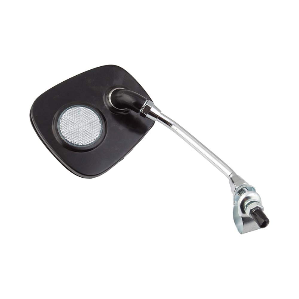 Sunlite Deluxe Mirror with Reflector - Universal Bolt-On Design for Motorcycles, Bikes & Scooters - Enhanced Safety & Style for Day & Night Riding