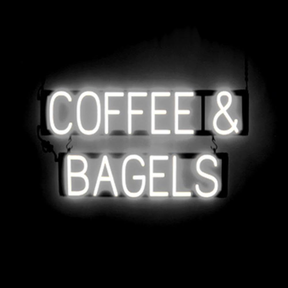 SpellBrite COFFEE & BAGELS LED Neon Sign for Cafes & Restaurants – 28.8