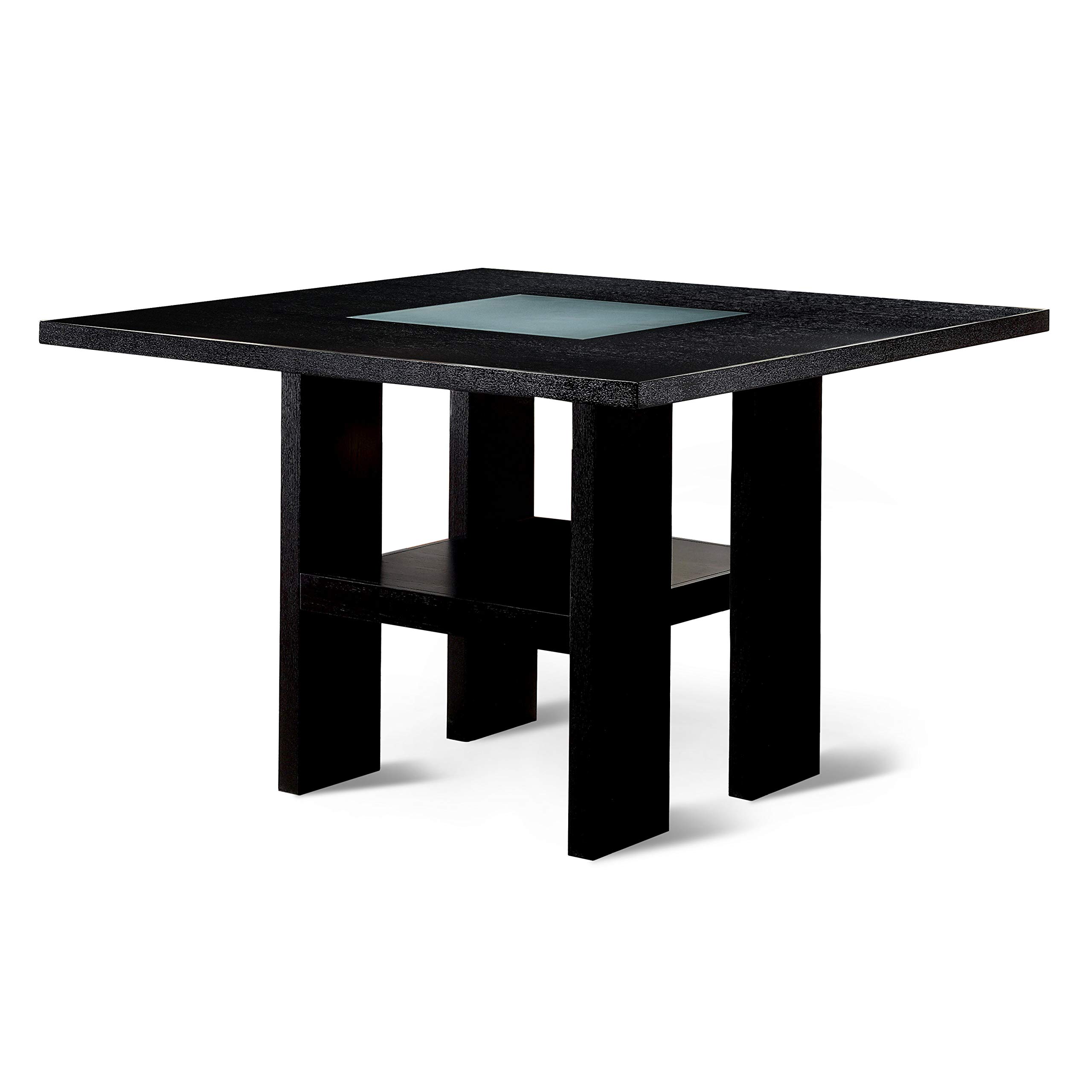 Furniture of America Durant Dining Table - 42 Inch Round Black Wooden Kitchen Table for Small Spaces | Perfect for Breakfast Nook, Apartment Dining, and Cozy Family Meals