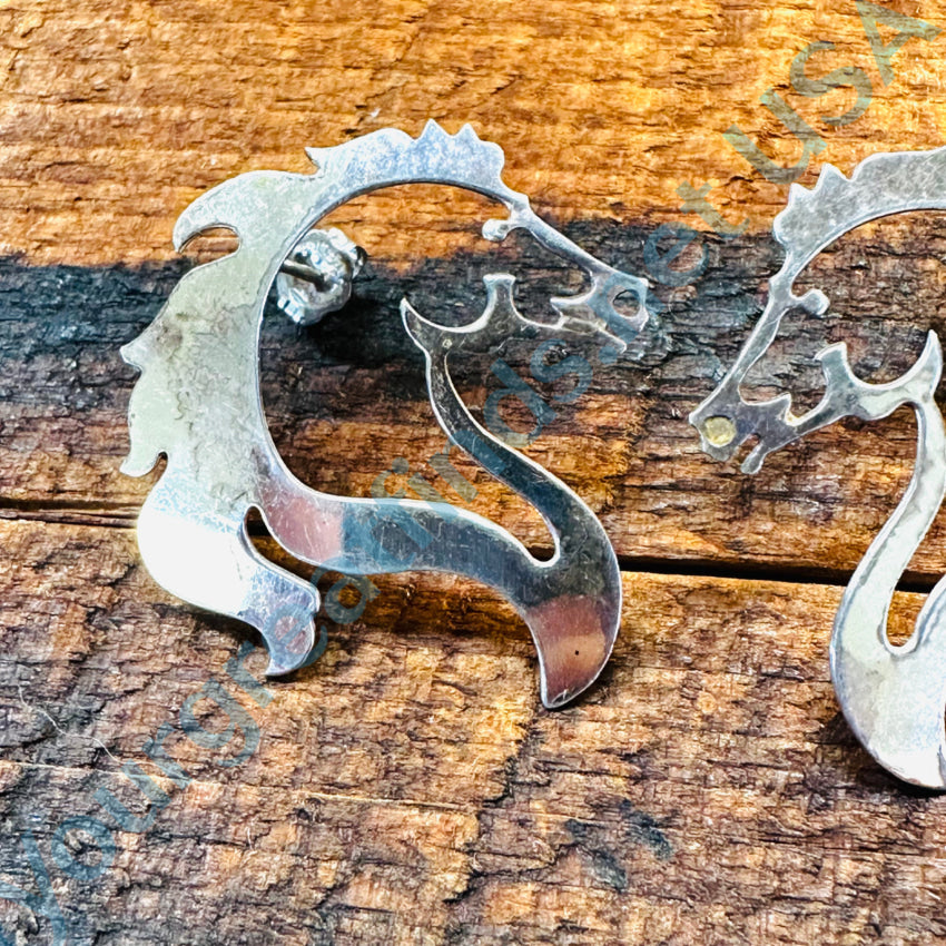 Sterling Silver Cut-Out Horse Pierced Post Earrings for Women | Dainty & Elegant Hoop Earrings for Everyday Wear, Gift Giving & Special Occasions