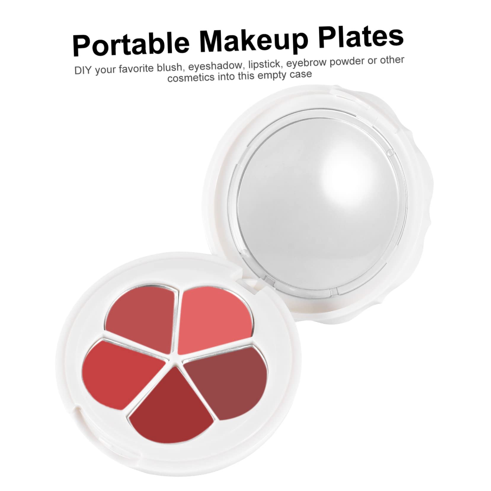 FRCOLOR 4-Piece Refillable Makeup Palette Set with Brush - Portable Eyeshadow Case for Travel & Daily Makeup | Perfect for On-The-Go Touchups & Professional Makeup Artists