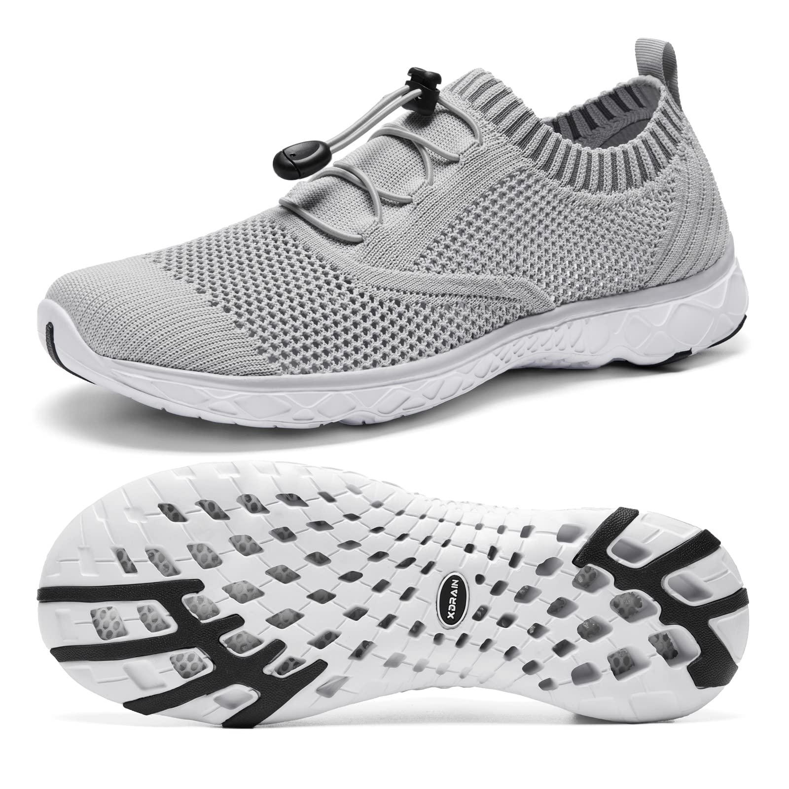 ALEADER Men's Breathable Mesh Slip-On Water Shoes for Swimming, Beach, and Outdoor Activities - Lightweight Quick-Dry Aqua Shoes for Men