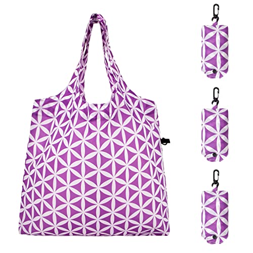 3 Purple Geometric Flowers