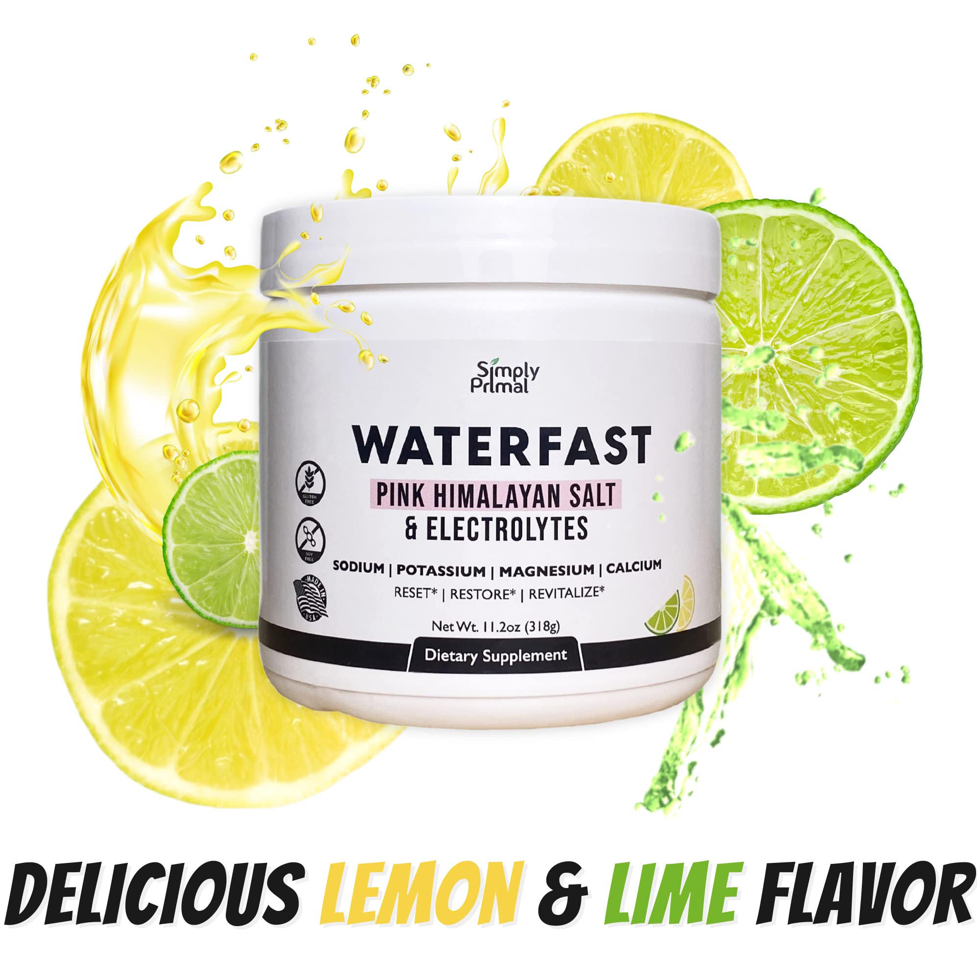 Keto Electrolyte Powder for Fasting & Hydration - Lemon Lime Flavor with Pink Himalayan Salt | Sugar Free, Gluten Free, Soy Free Supplement | Supports Energy, Hydration & Recovery for Keto Diet, Intermittent Fasting & Workouts