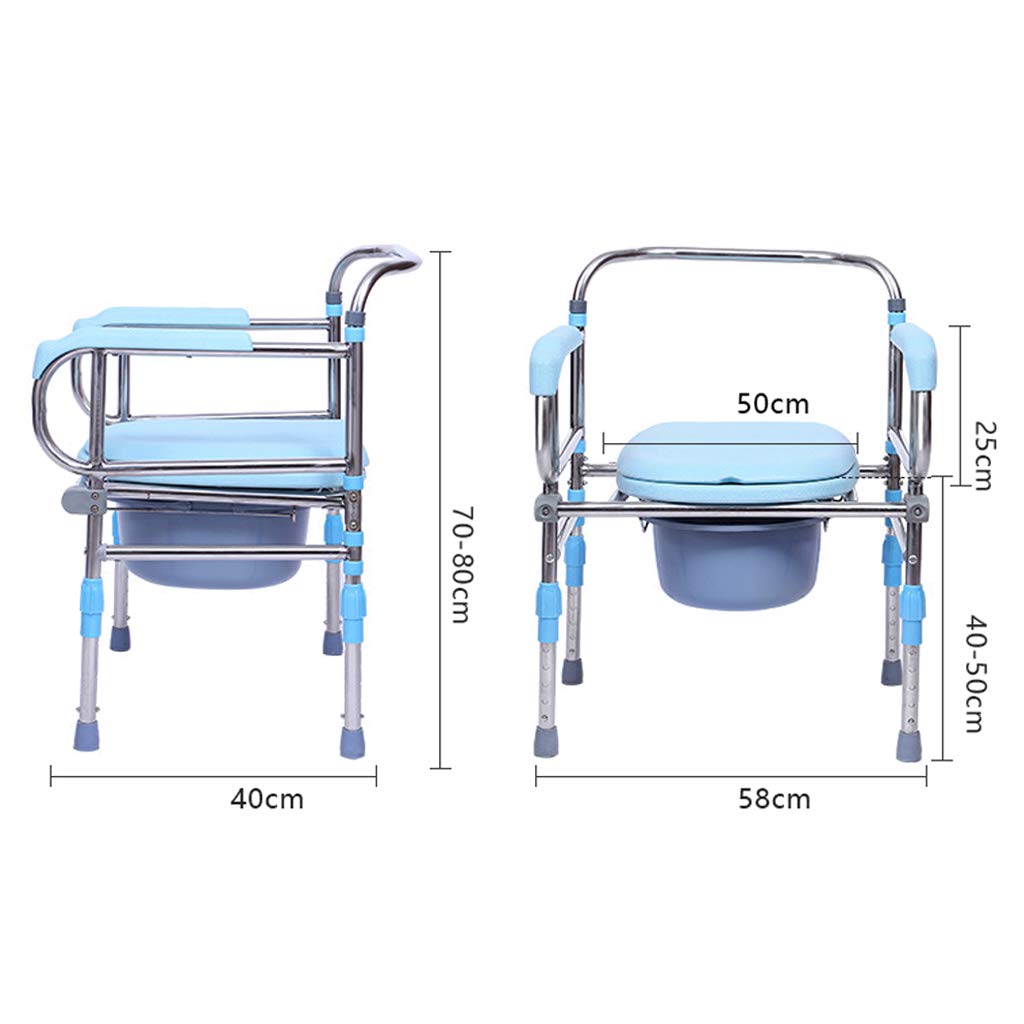 Adjustable Height Medical Toilet Chair - Folding Shower Bench with Extra Wide Steel Frame for Elderly & Disabled Adults | Bedside Commode Seat for Home Care & Bathroom Safety